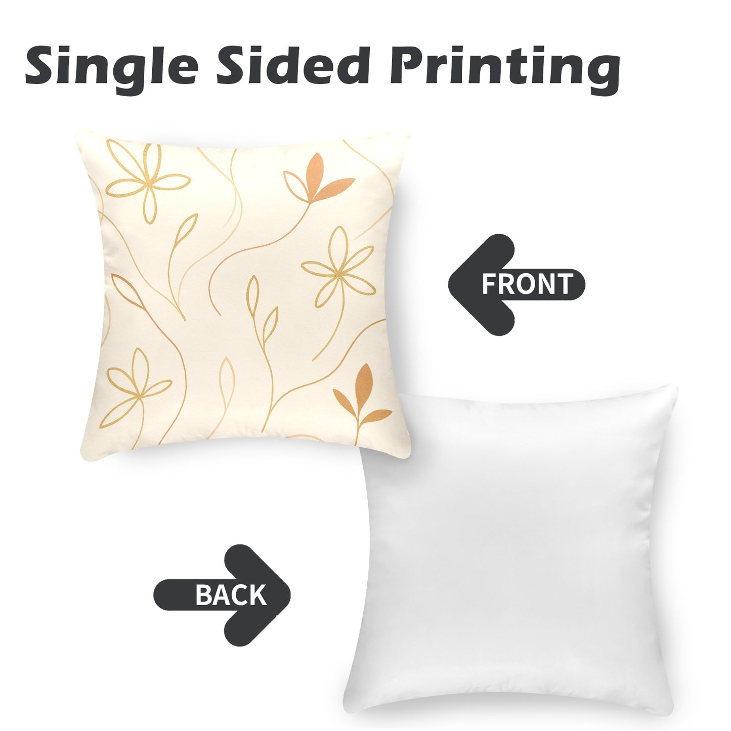 Peach Skin Pillowcase 16"x16"(One Side Printing)(2 Pack)