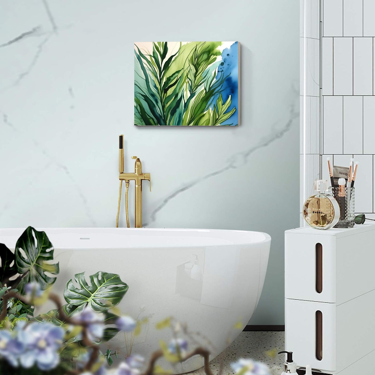 Pannello in Legno "Macchie di Verde"