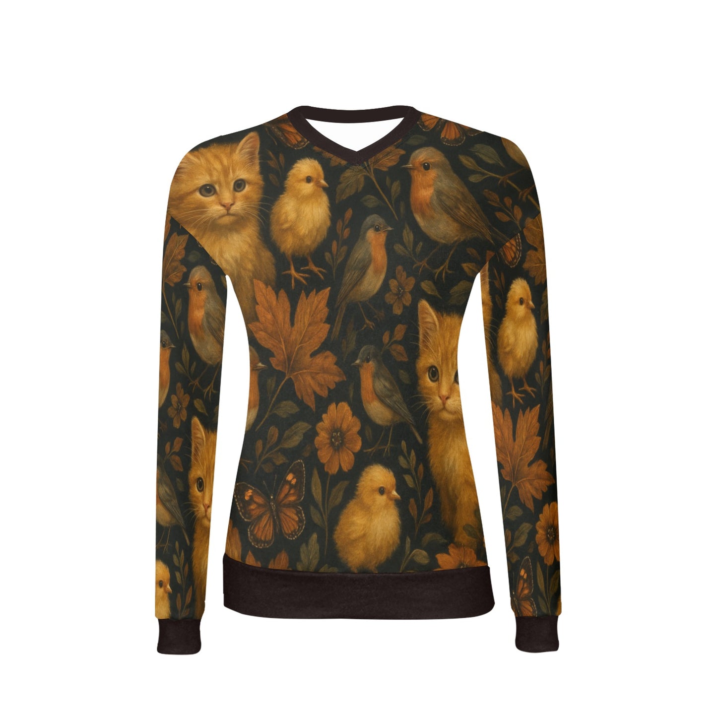 Women's All Over Print V-Neck Sweater(ModelH48)