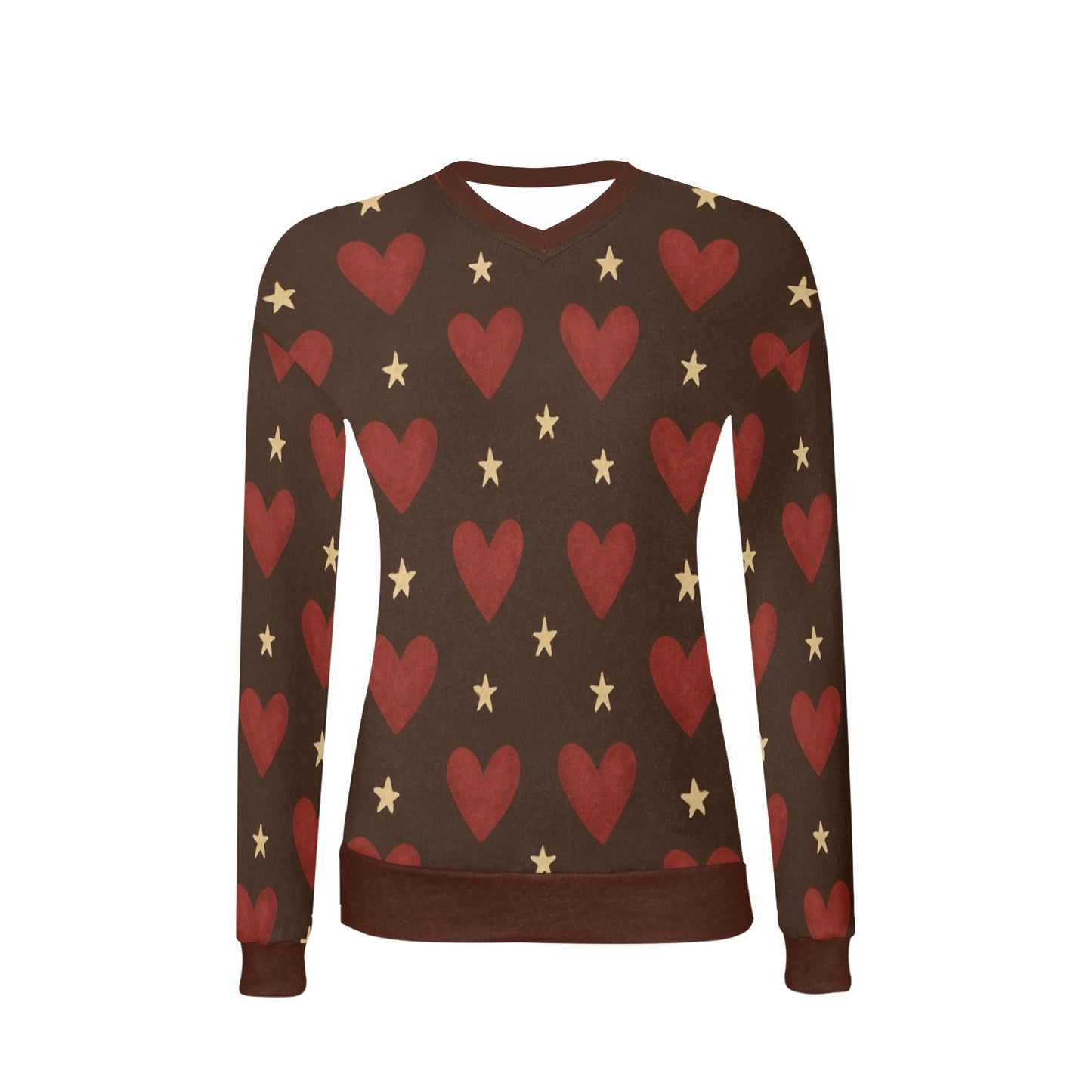 Women's All Over Print V-Neck Sweater(ModelH48)