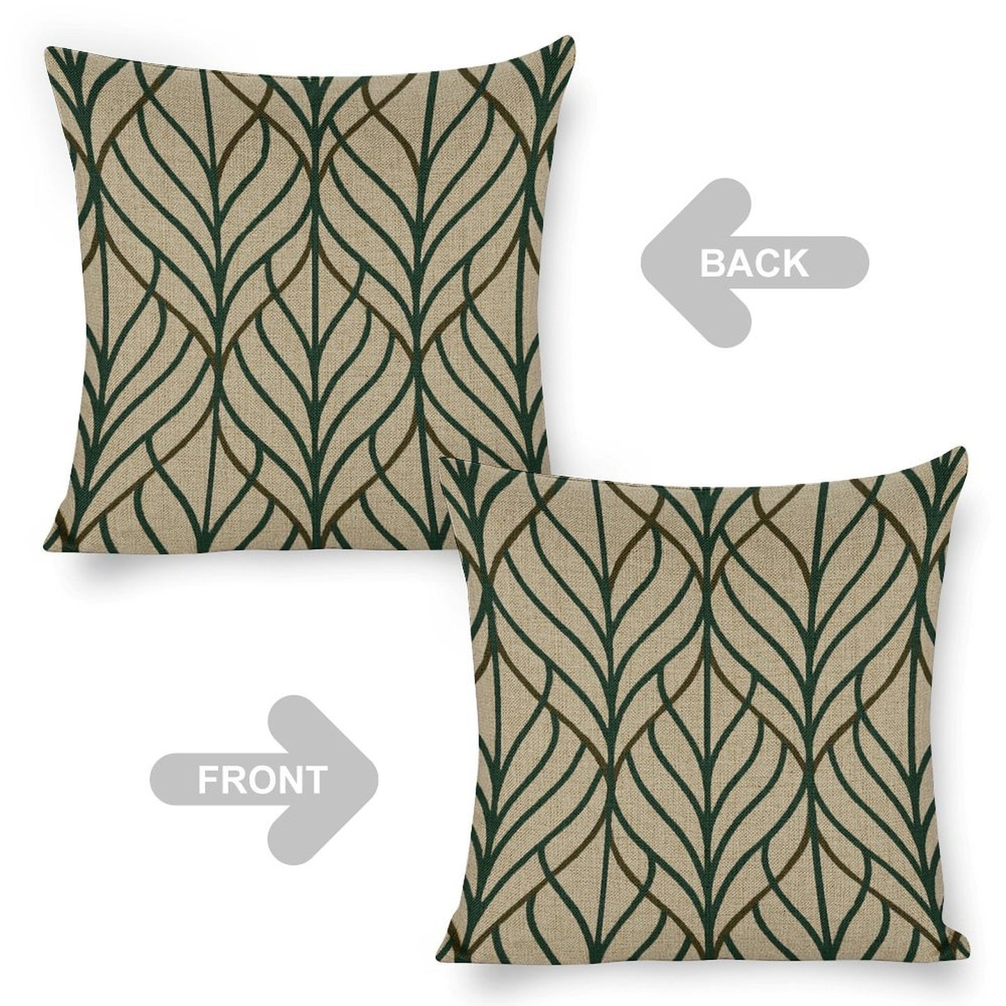 Design Custom Linen Pillow Case 18x18 Inch (Two-Side Printing) (Set of 2)