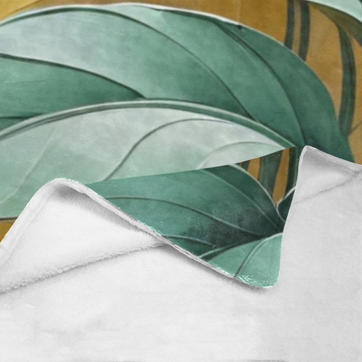 Coperta in micropile ultra morbida "Grandi Foglie"