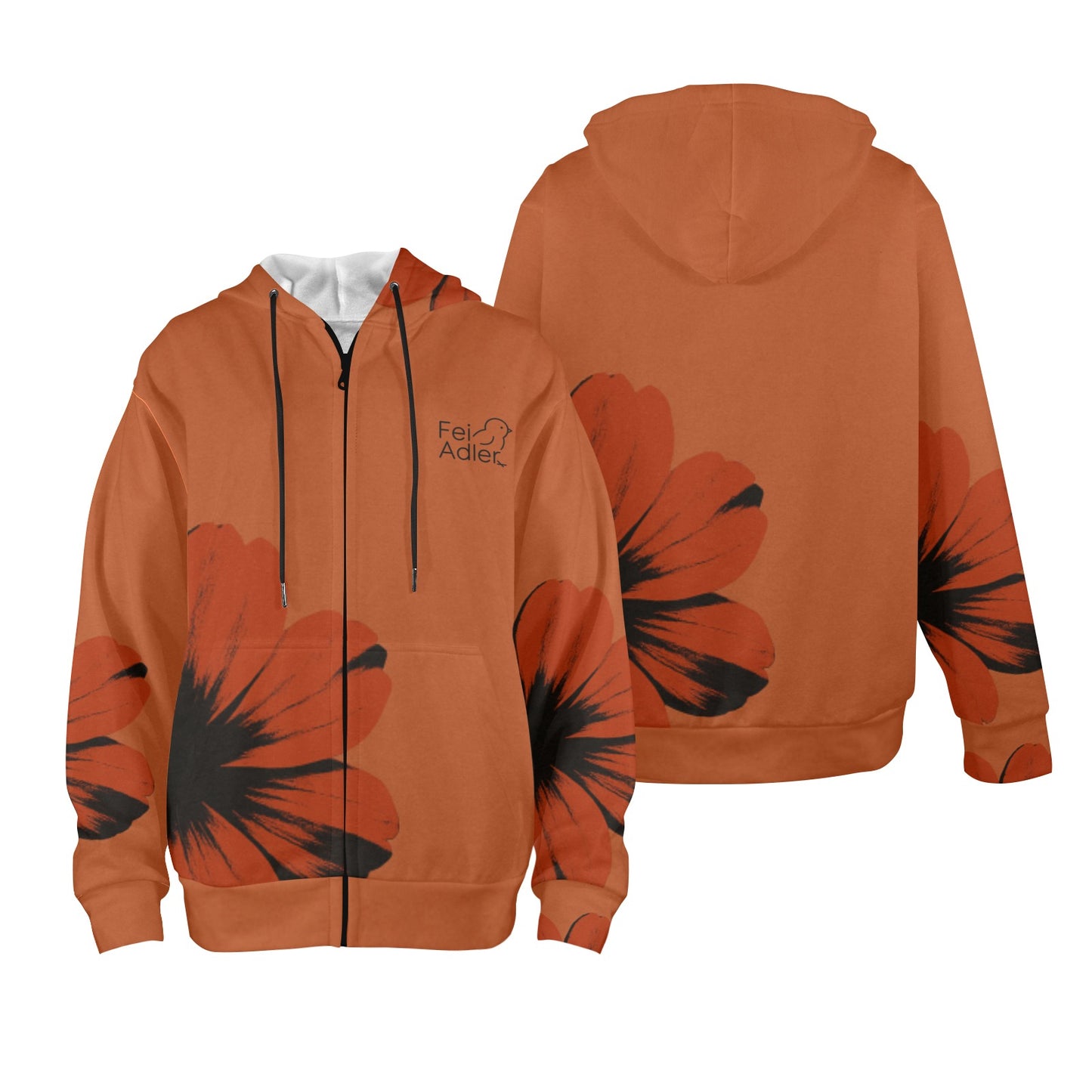 Women's Fleece Full-Zip Hoodie (Model H60)