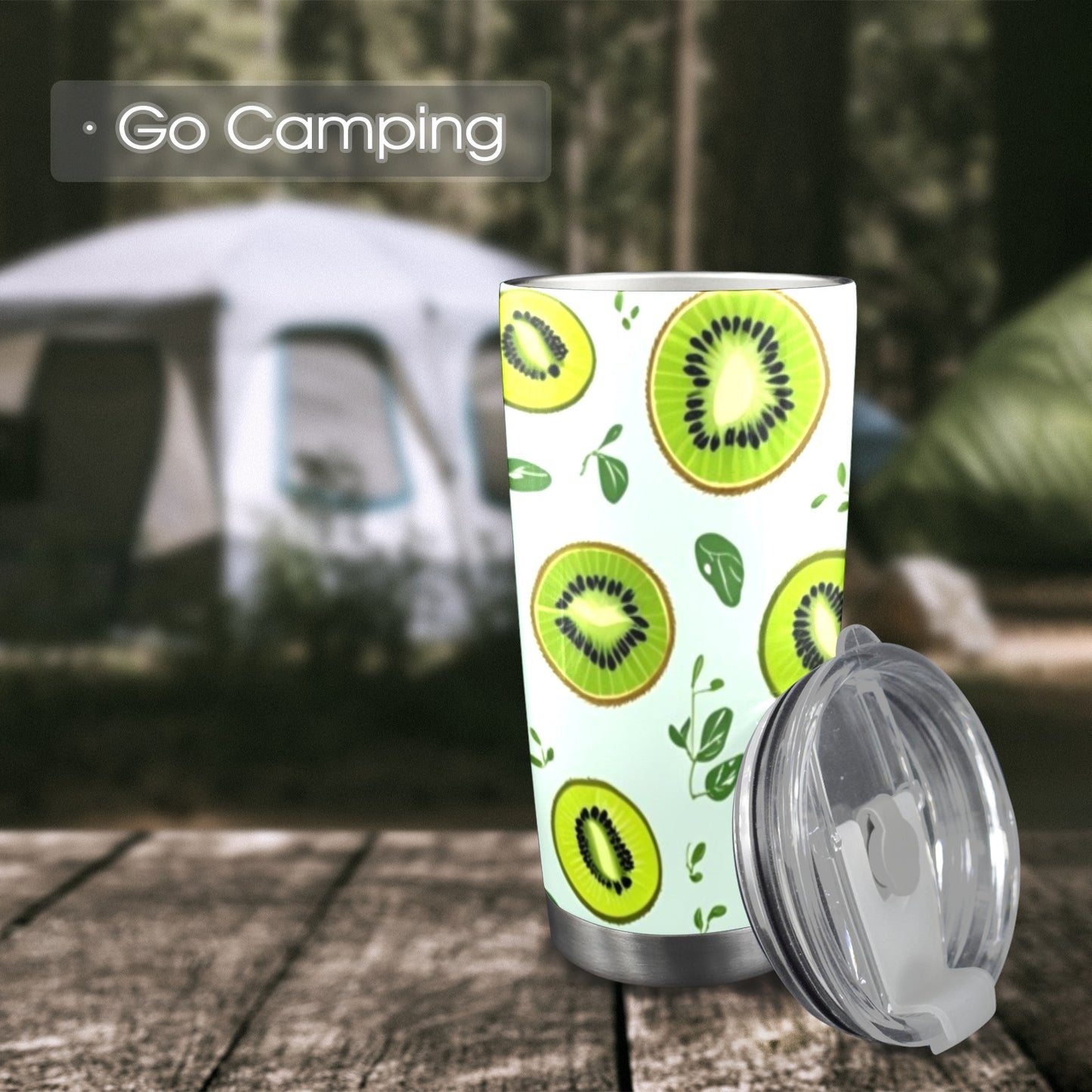 Bicchiere di design con coperchio trasparente