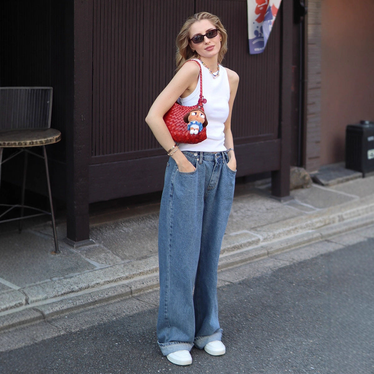 Jeans larghi a gamba larga