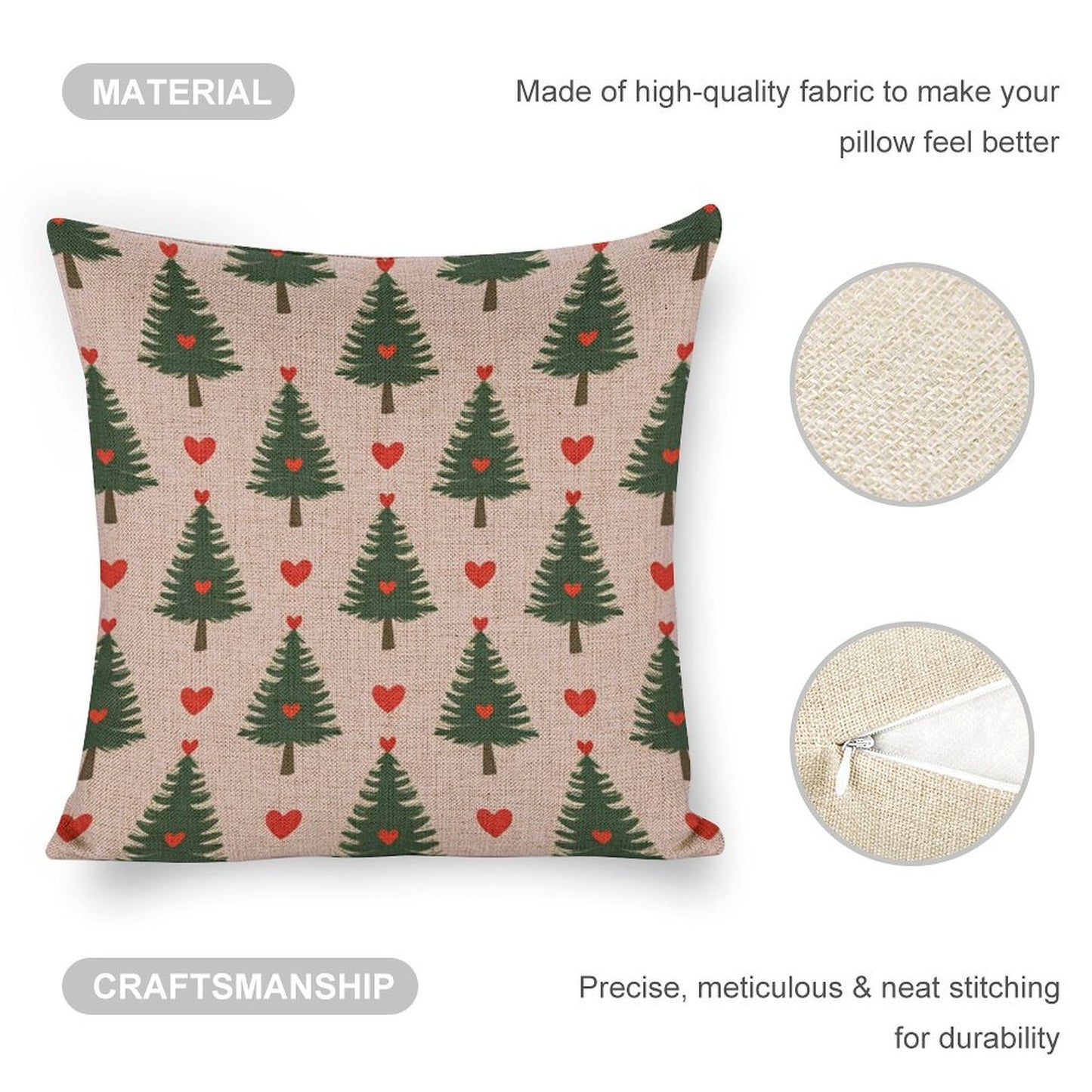 Design Custom Linen Pillow Case 18x18 Inch (One Side Printing) (Single Pack)