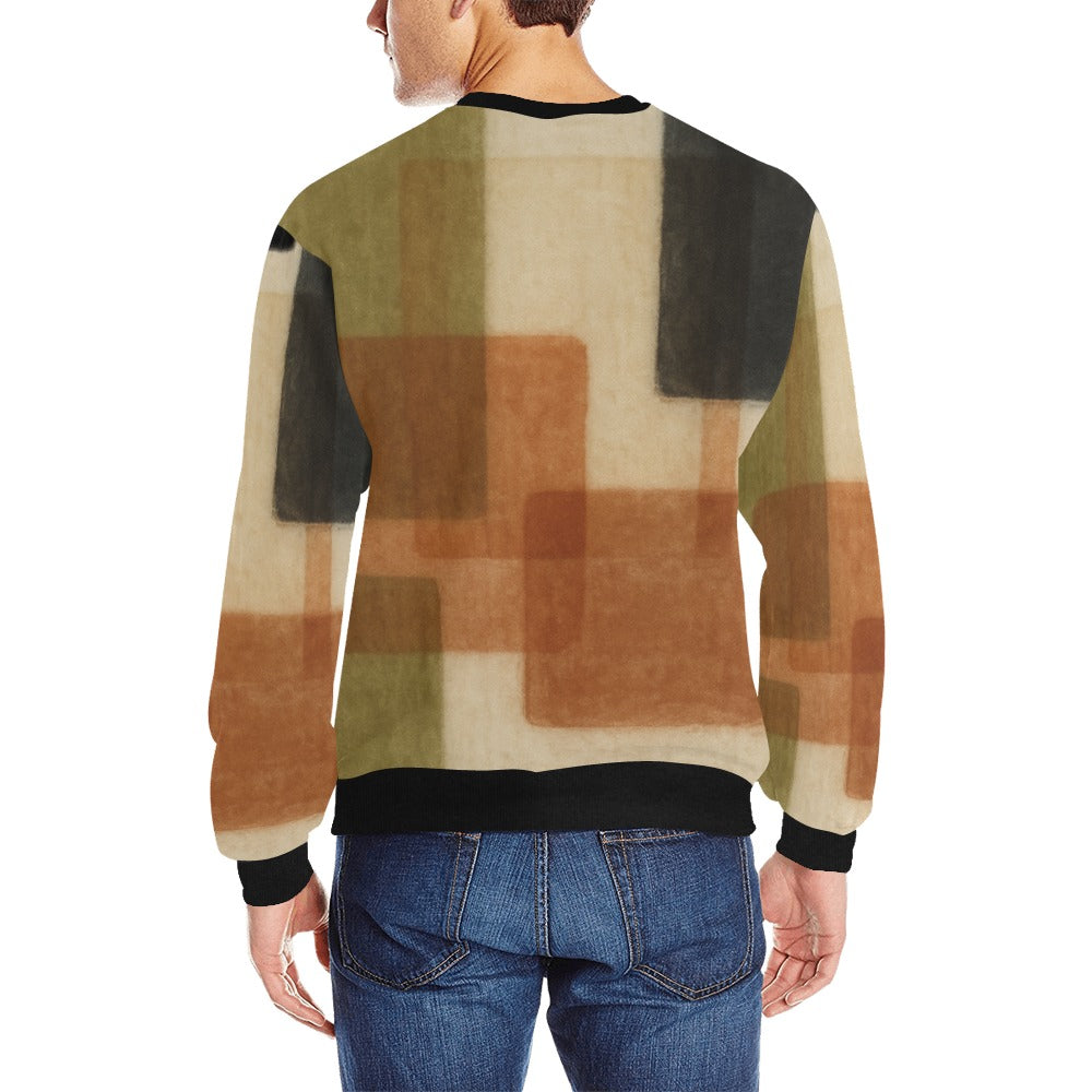 Men's Rib Cuff Crew Neck Sweatshirt(Model H34)