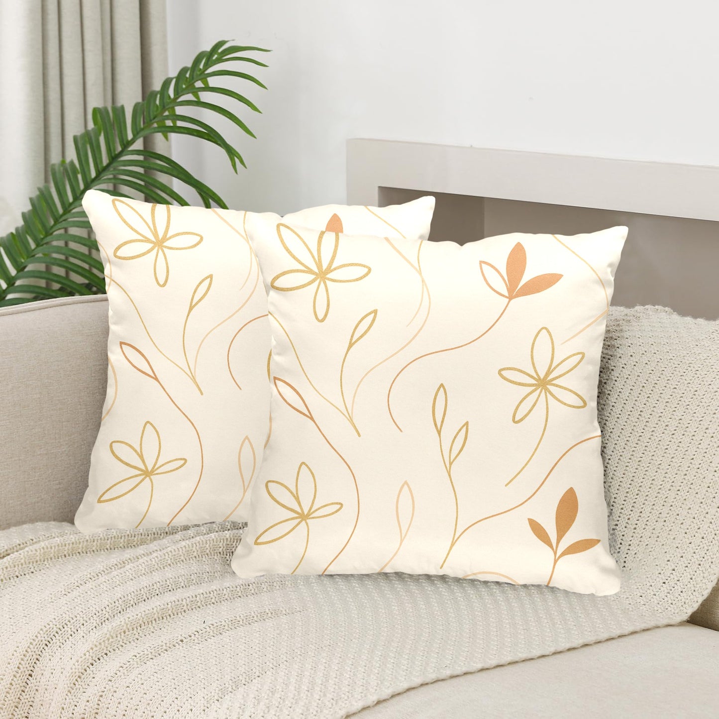 Peach Skin Pillowcase 16"x16"(One Side Printing)(2 Pack)