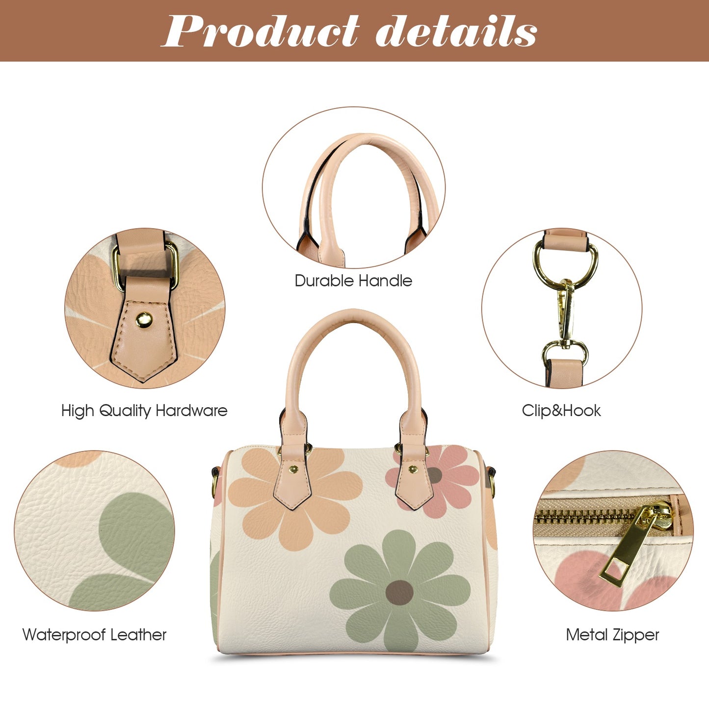 Custom Handbag-Khaki Handle
