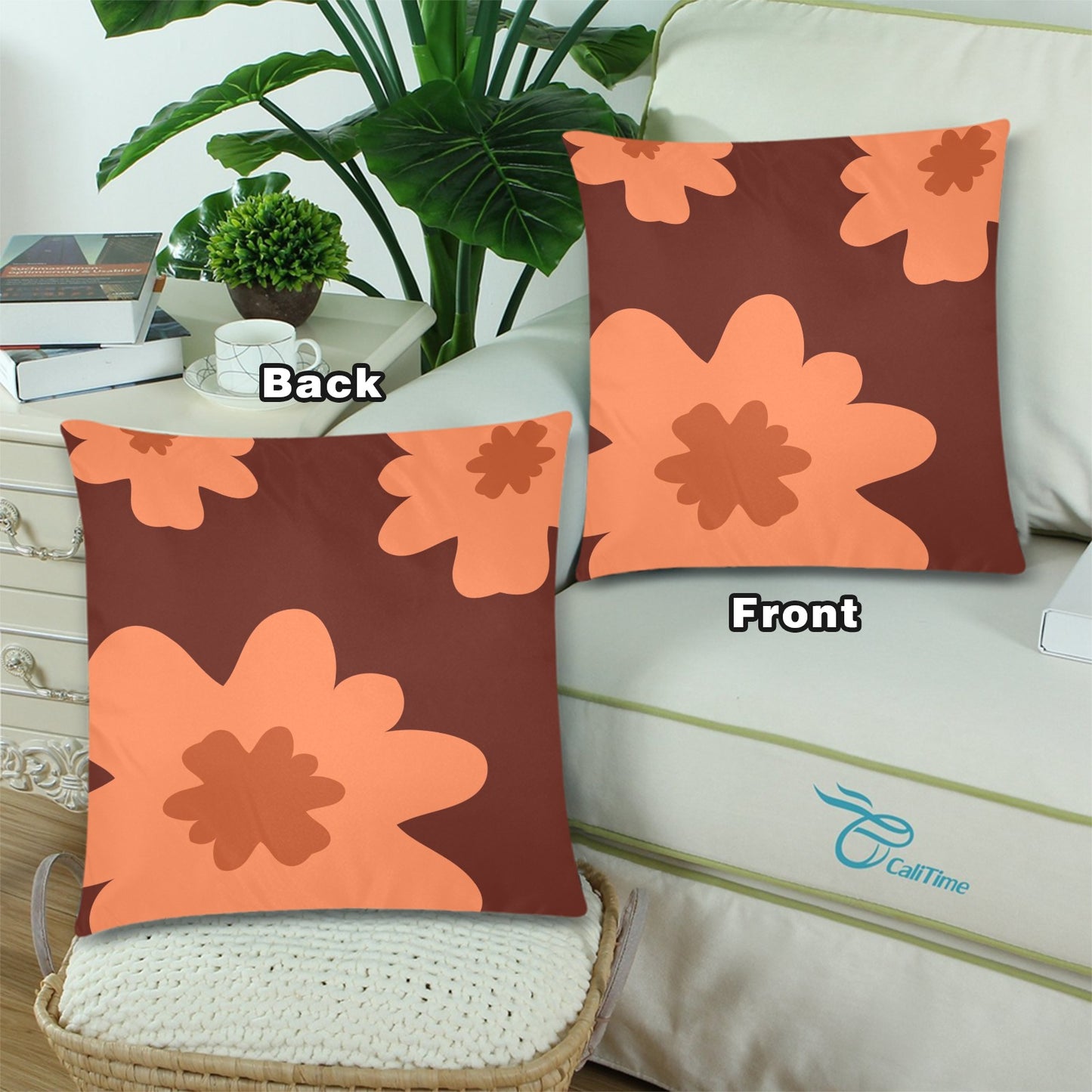 Throw Pillow Cover 18"x 18" (Twin Sides) (Set of 2)