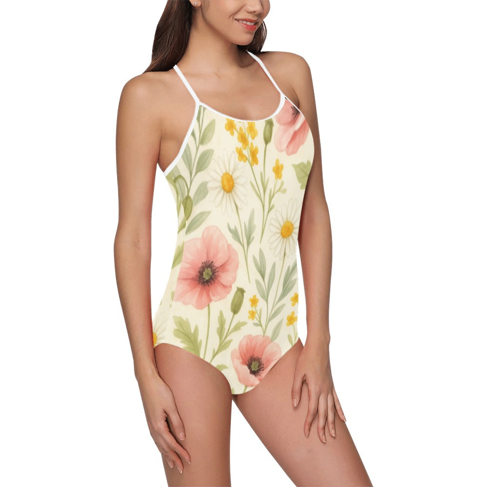 20250814_1850_Pattern Botanico Romantico_simple_compose_01k2mqs398e3m8ky9fhwv1271d Women's Slip One Piece Swimsuit (Model S05)