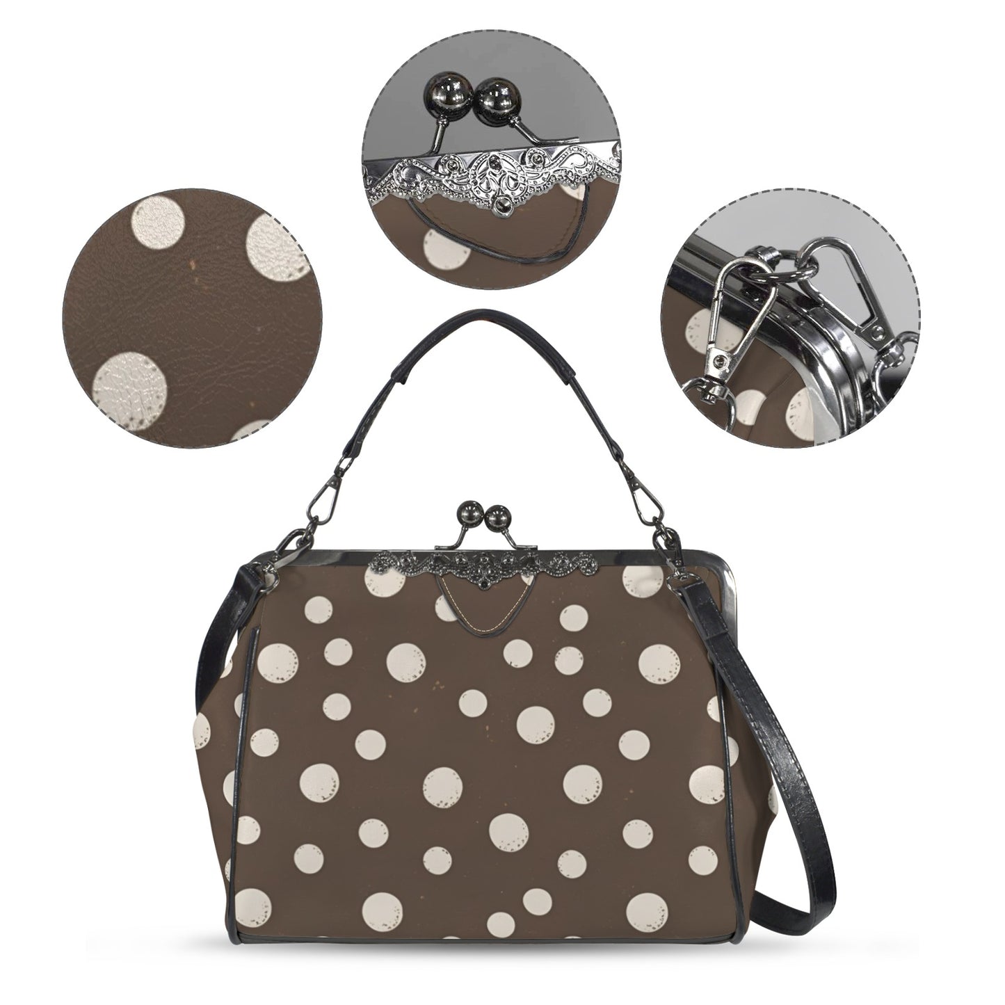 98 (2) Kisslock Crossbody Shoulder Bag(Model 1752)