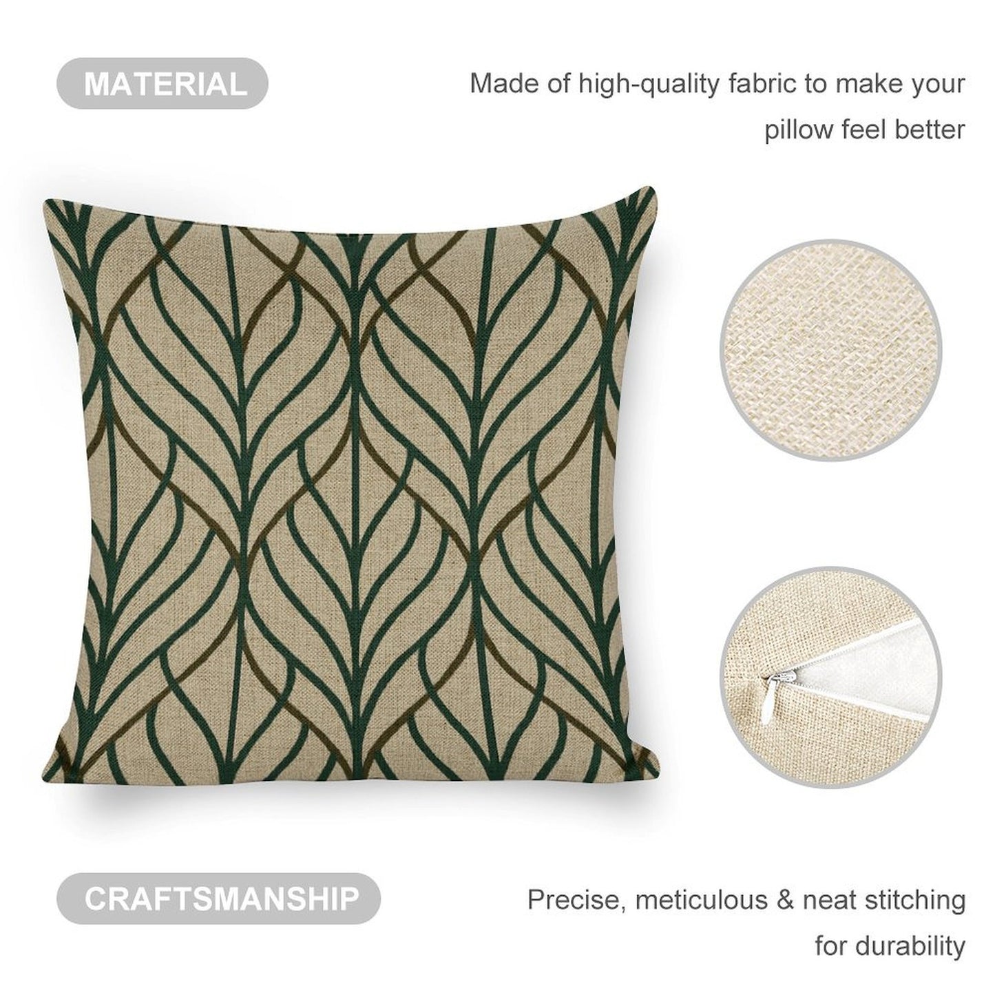 Design Custom Linen Pillow Case 18x18 Inch (Two-Side Printing) (Set of 2)