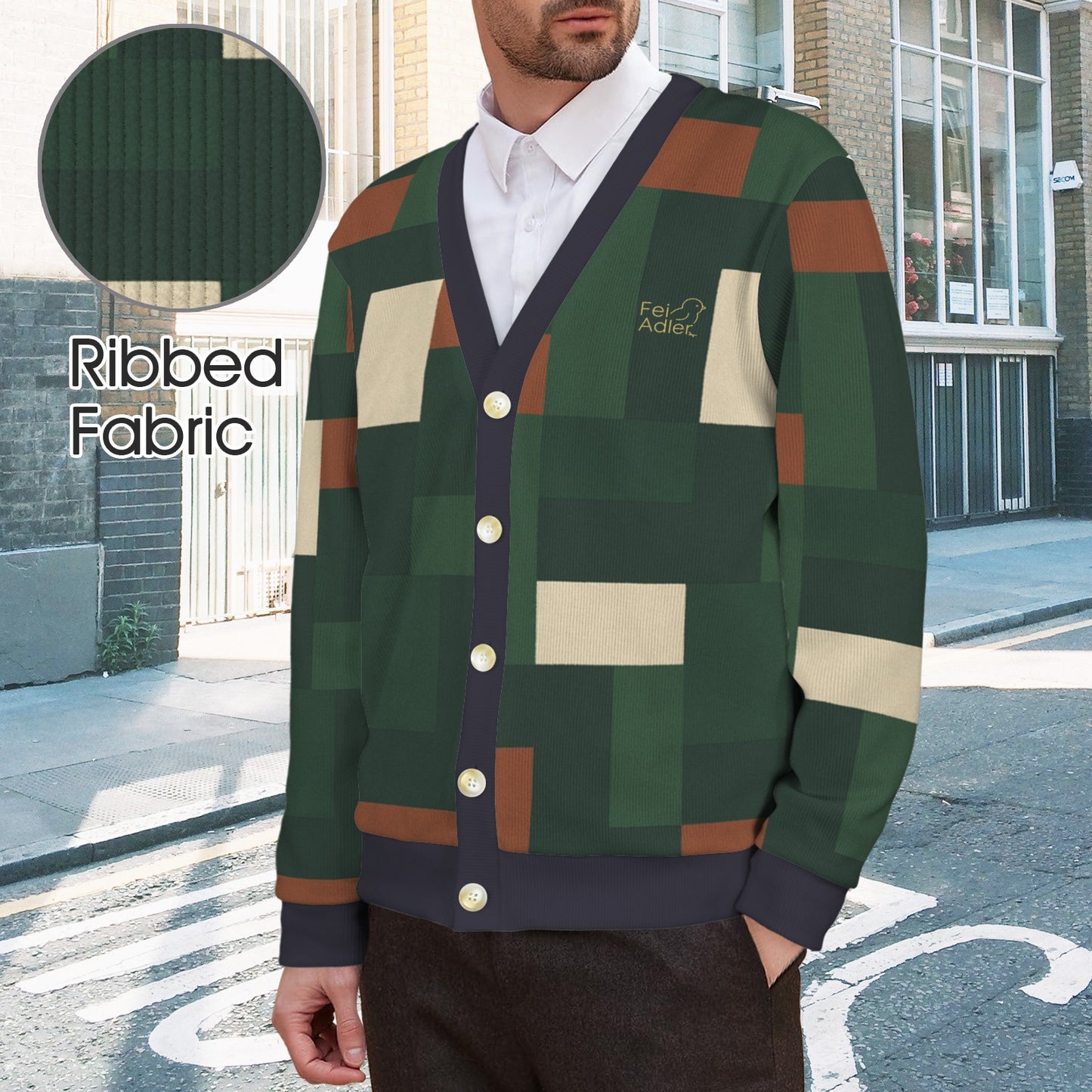 Custom Men's Cardigan (Model H73)