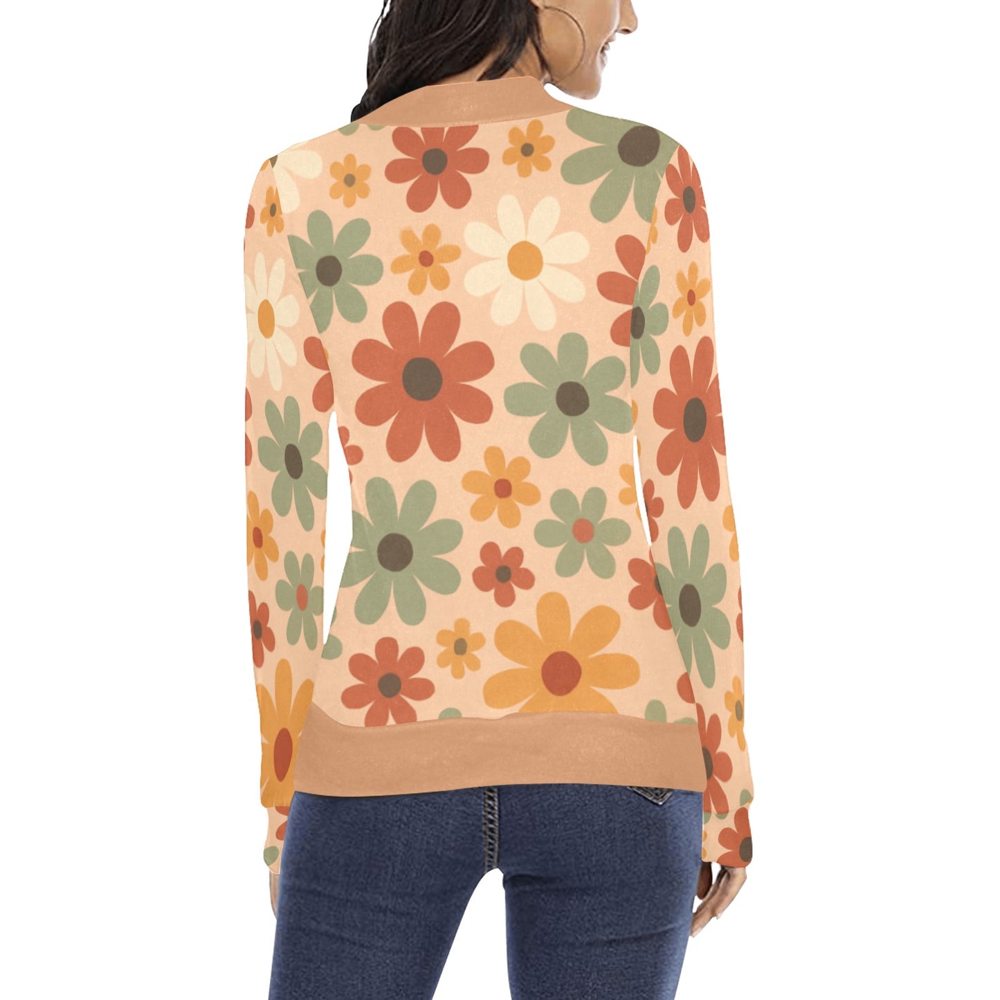 Women's All Over Print Mock Neck Sweater