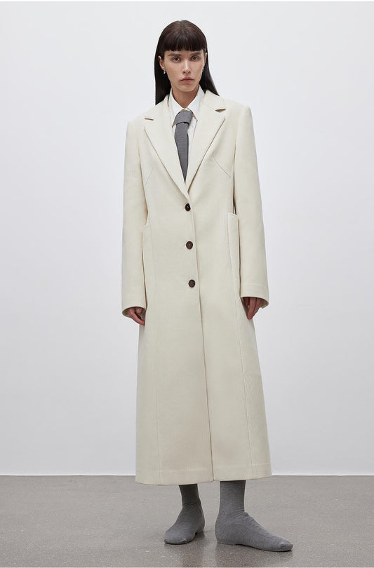 Cappotto con tasche tridimensionali in velluto a coste