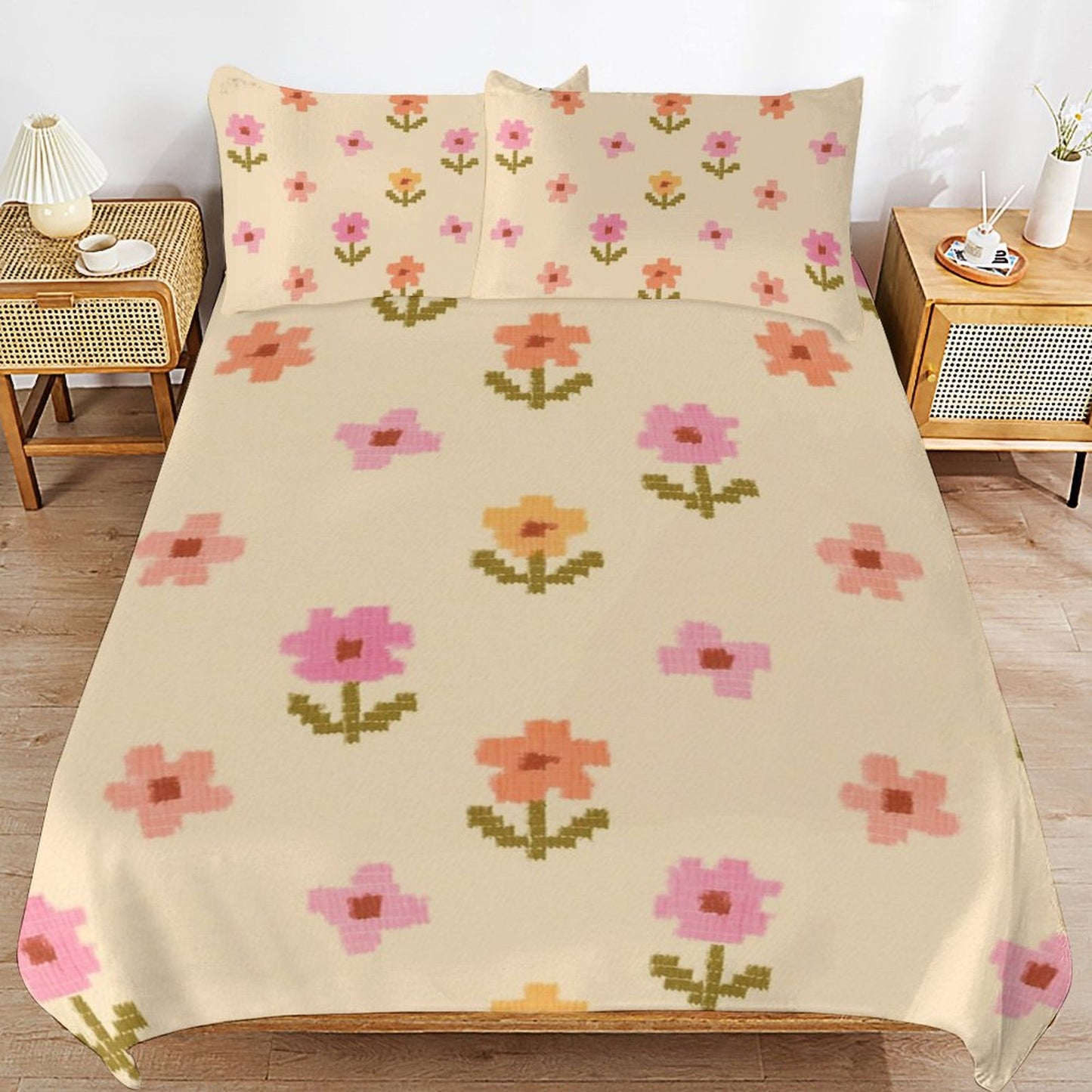 Design 3-Piece Bedding Set (1 Duvet Cover + 2 Pillow Shams) – 79"×90"