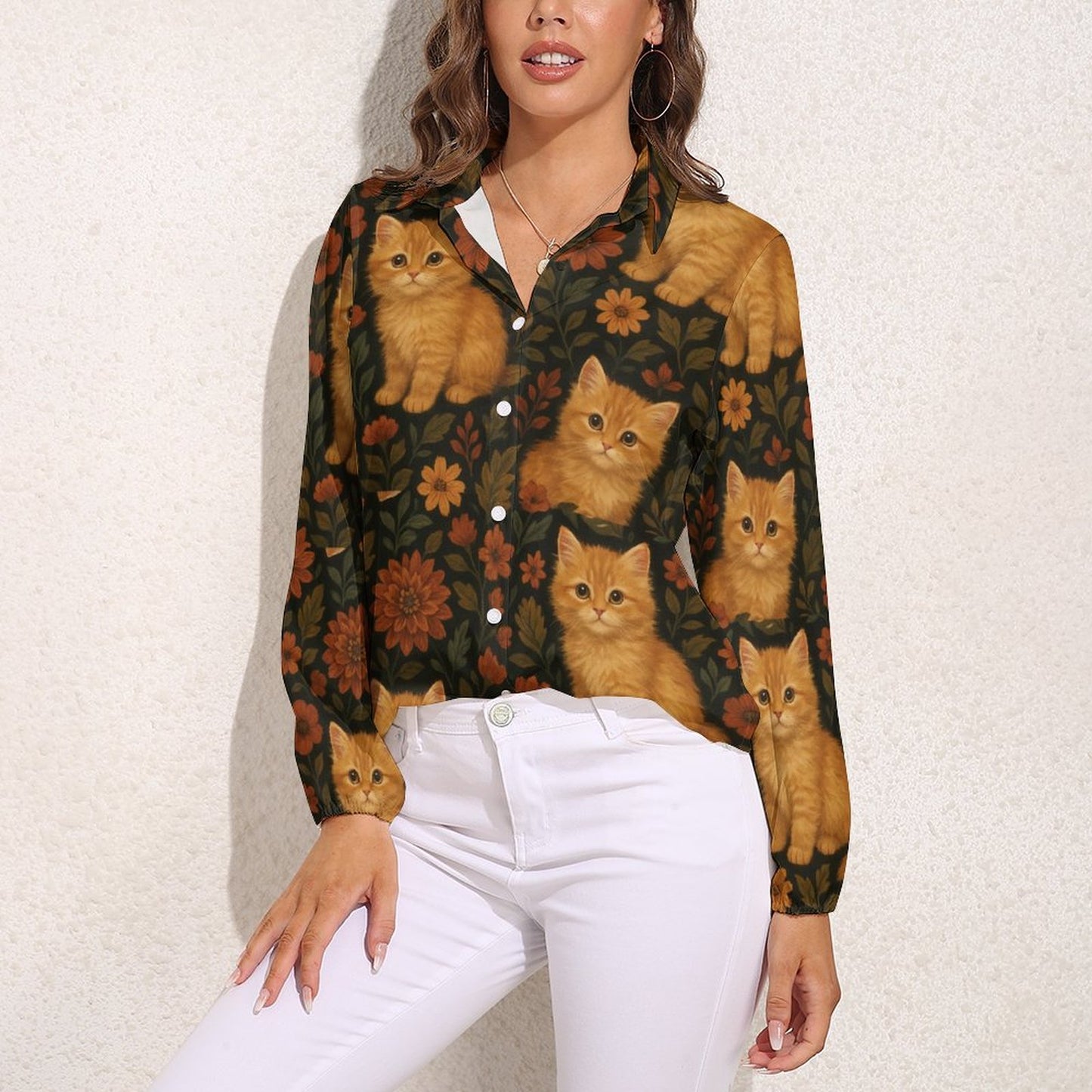 Design Women Casual Long-Sleeve Blouse