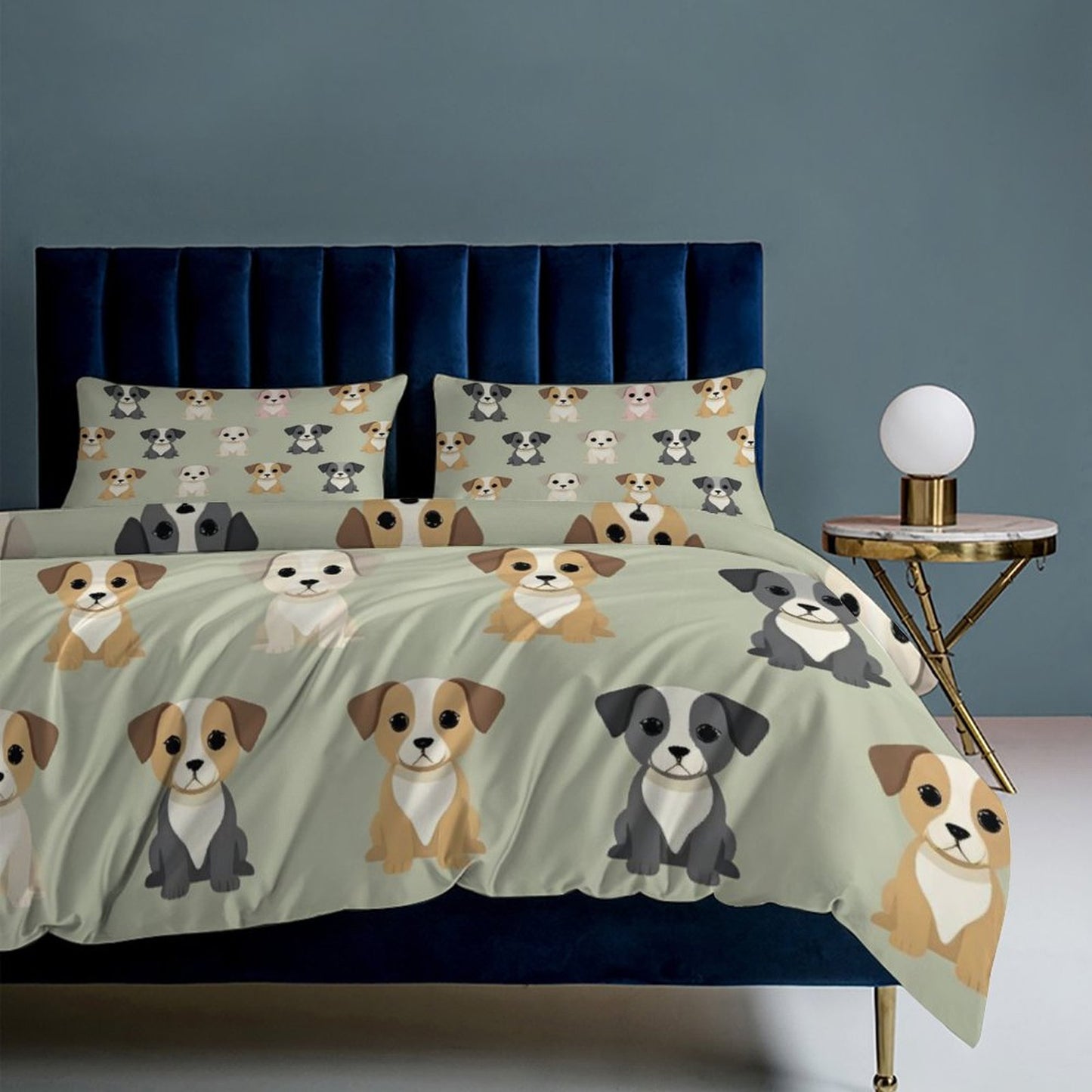 Design 3-Piece Bedding Set (1 Duvet Cover + 2 Pillow Shams) – 90"×90"