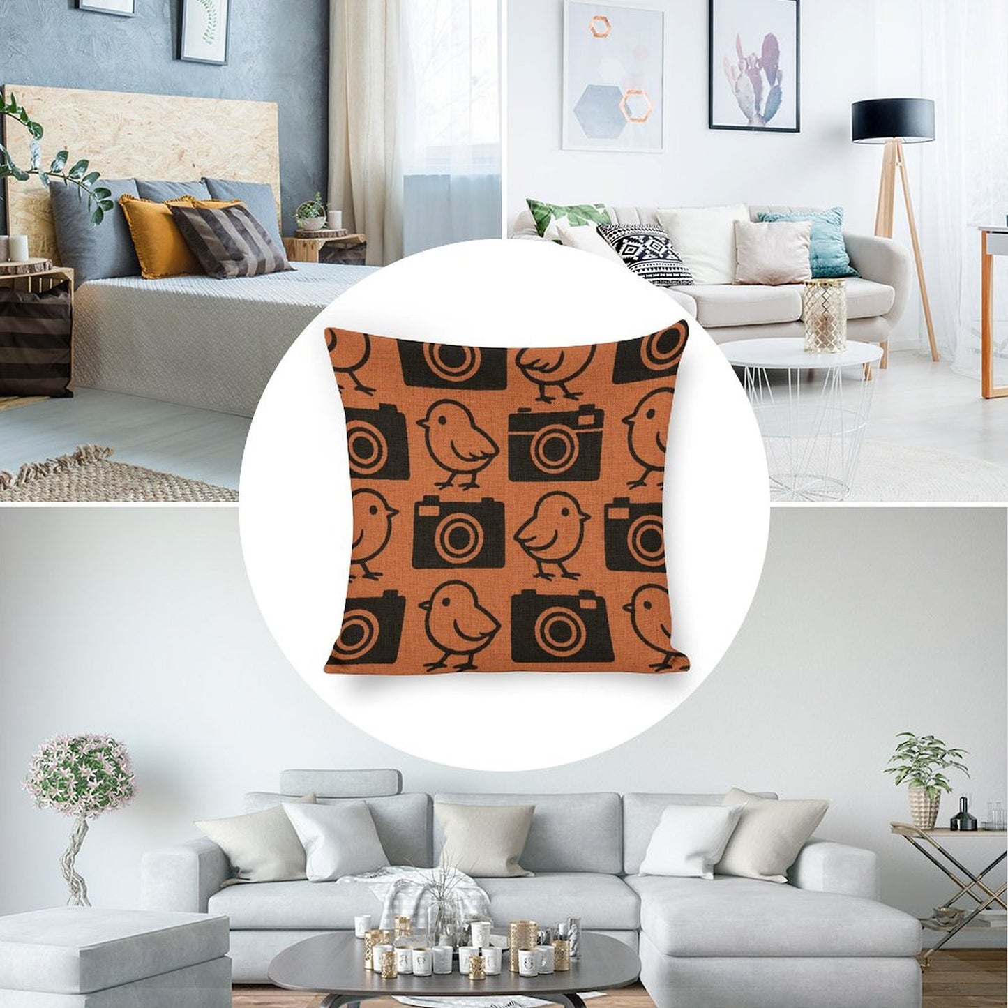 Design Custom Linen Pillow Case 18x18 Inch (Two-Side Printing) (Set of 2)