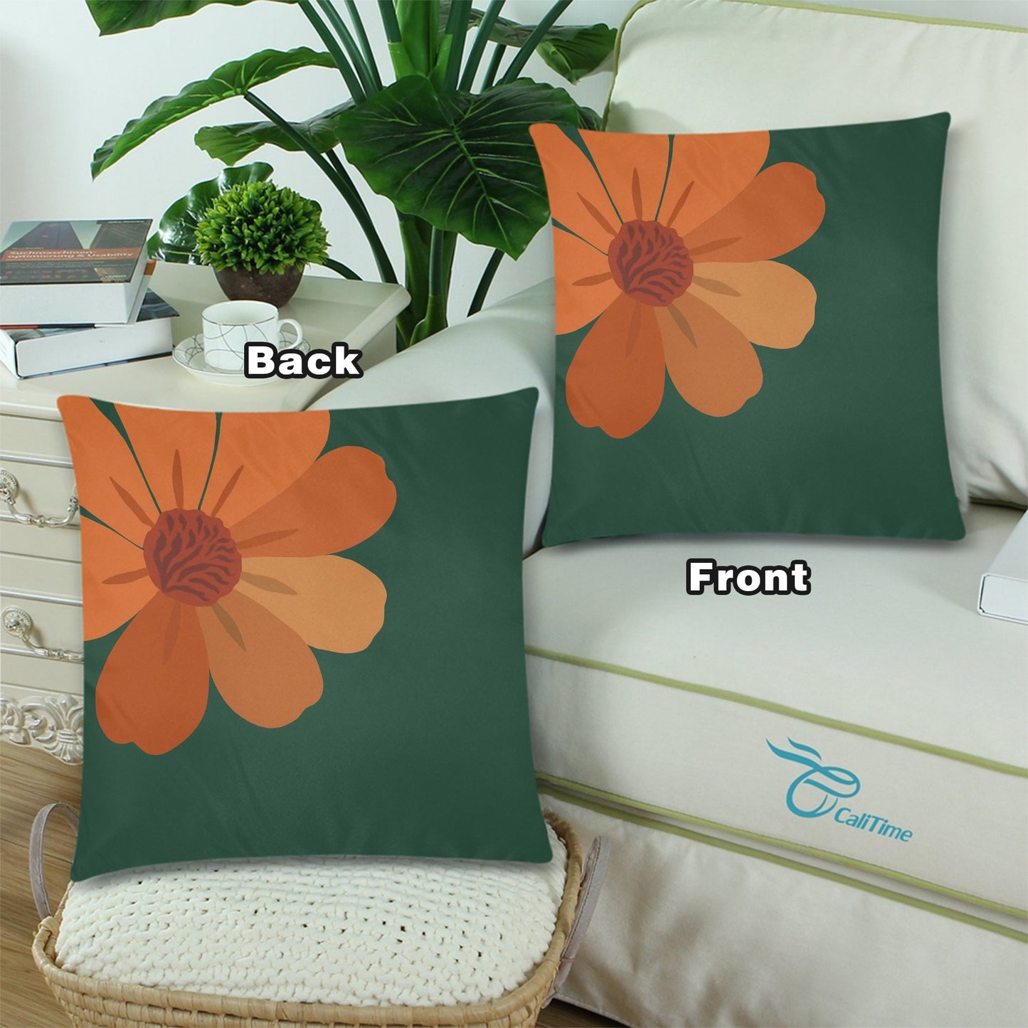 Throw Pillow Cover 18"x 18" (Twin Sides) (Set of 2)