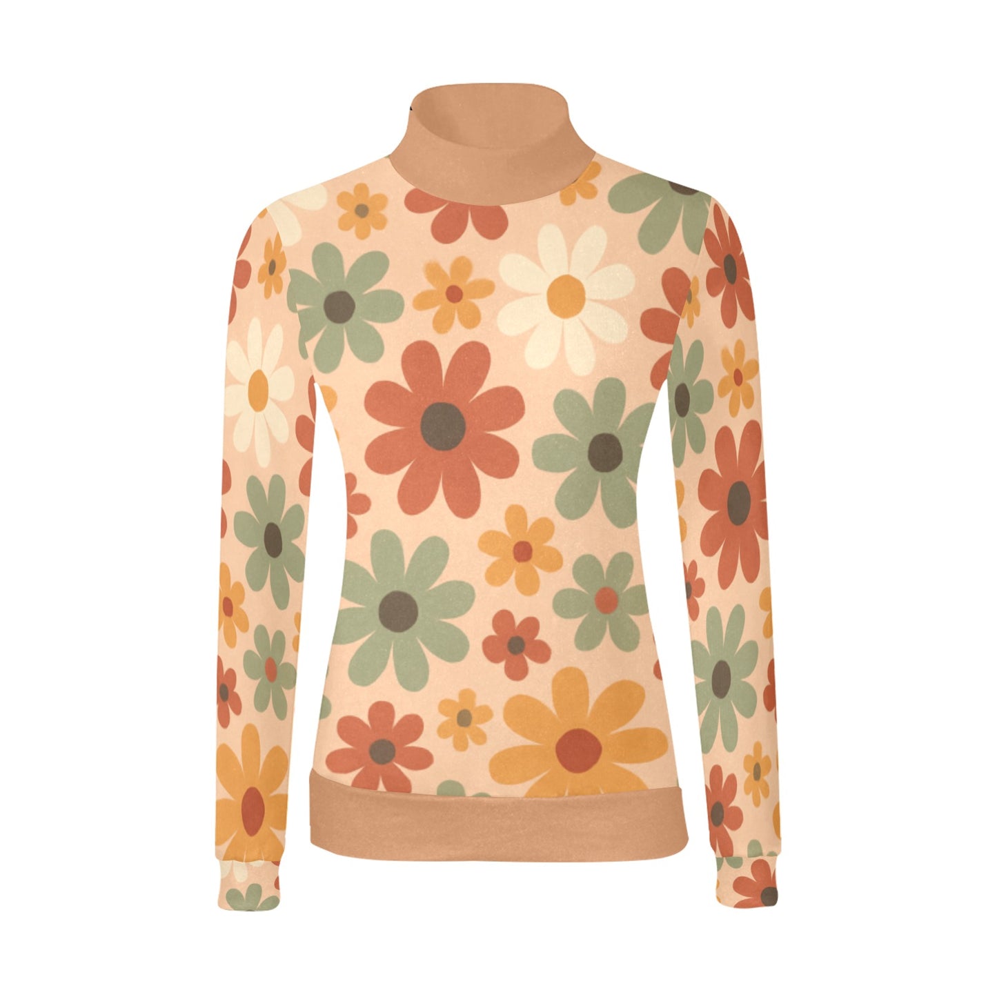 Women's All Over Print Mock Neck Sweater