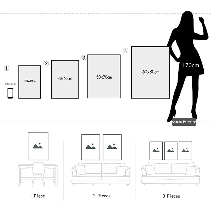 Stampa su tela con ritratto di ragazza, poster artistico a olio