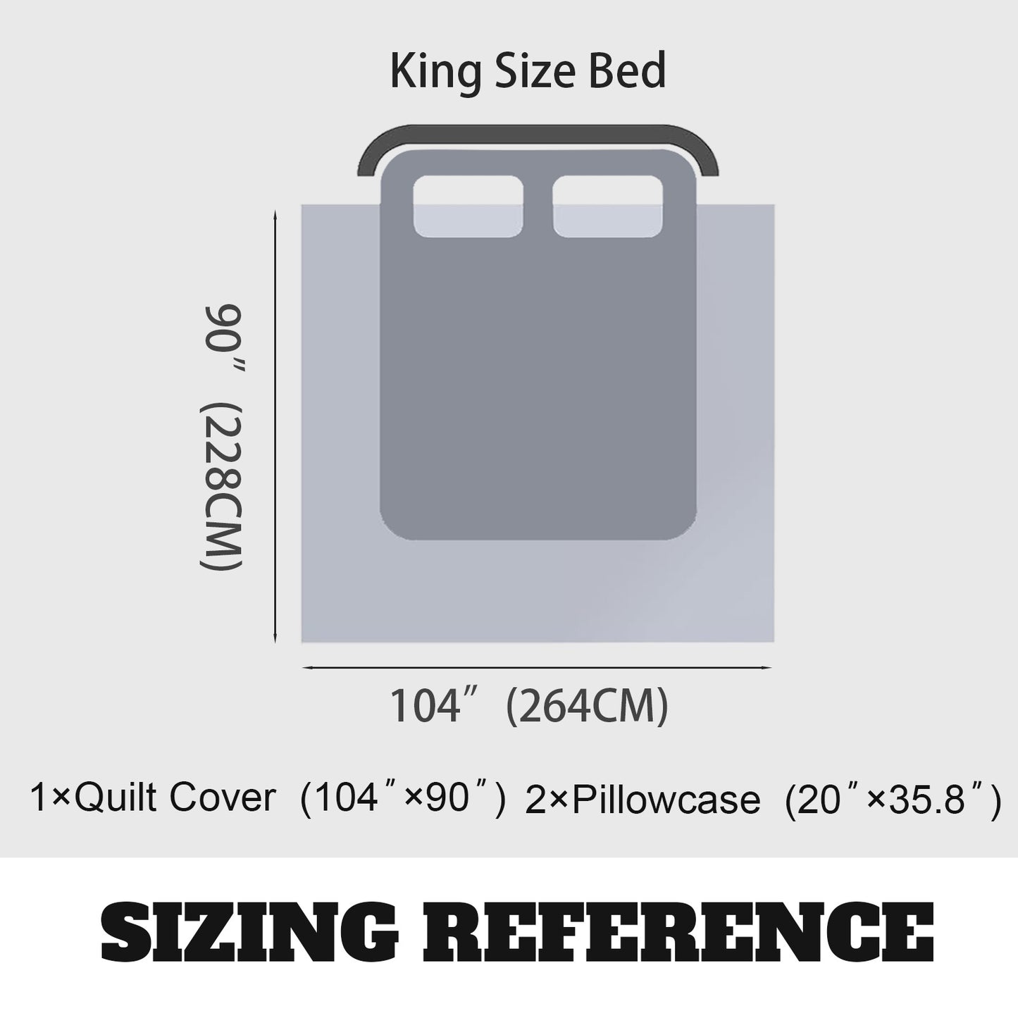 38 (2) Custom 3-Piece Bedding Set (90" x 104")