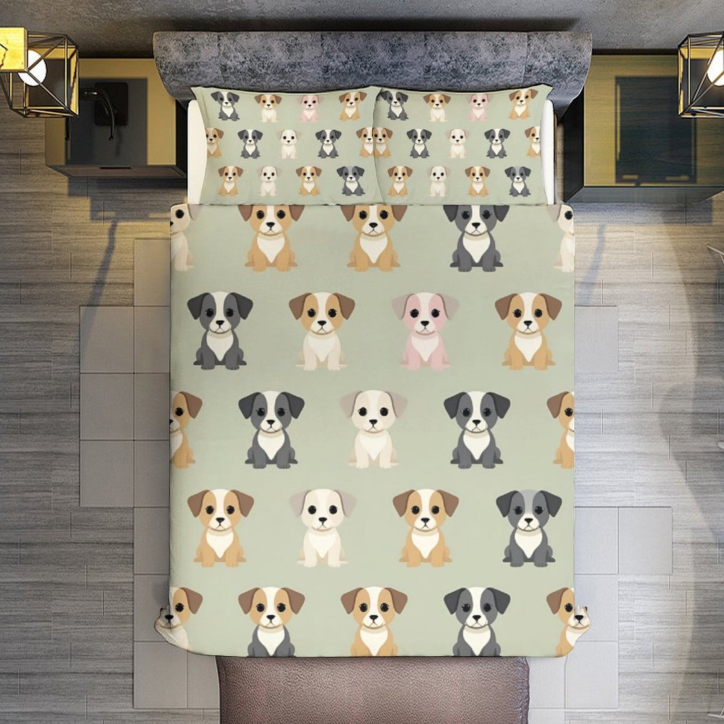 Design 3-Piece Bedding Set (1 Duvet Cover + 2 Pillow Shams) – 90"×90"