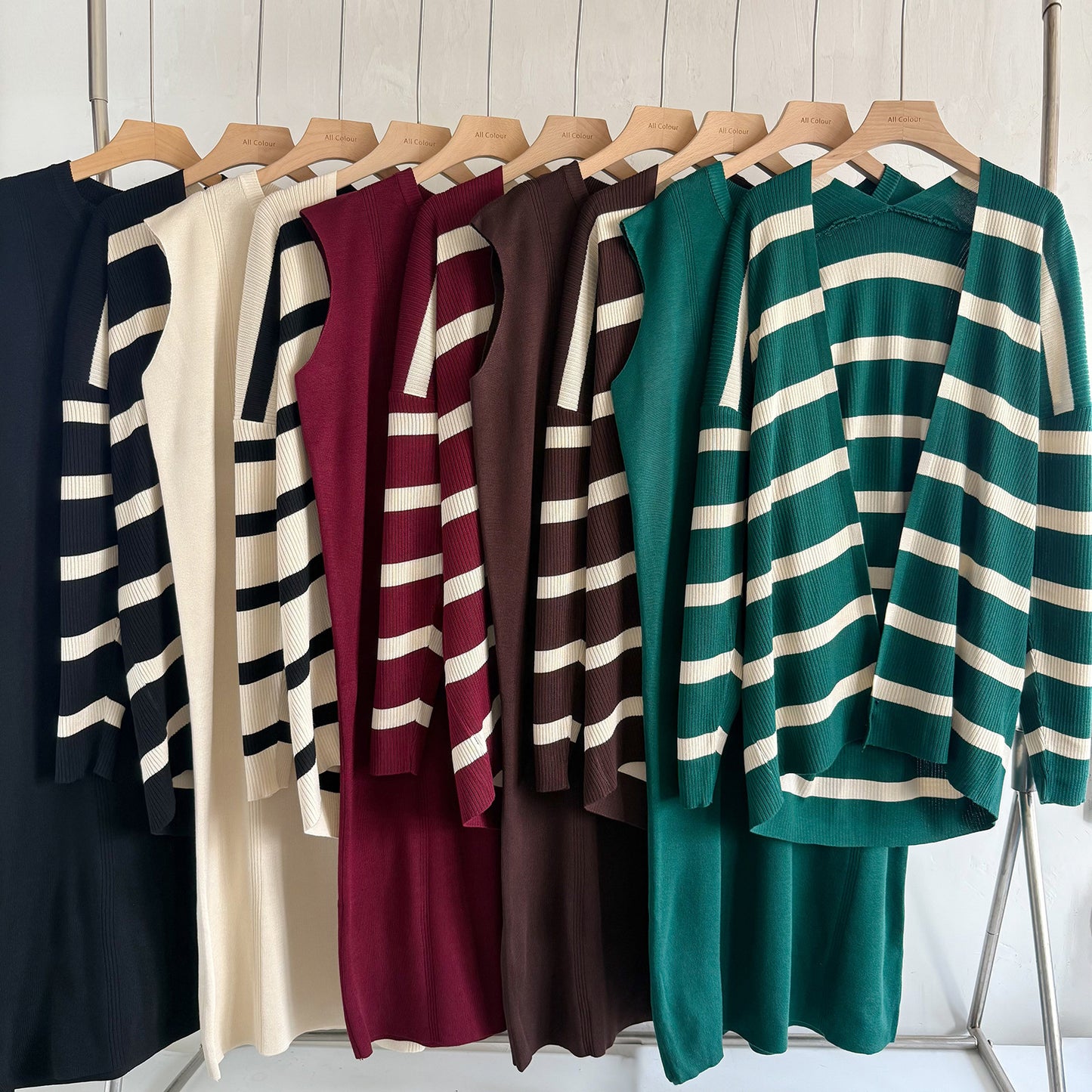 Gonna a righe larga di media lunghezza