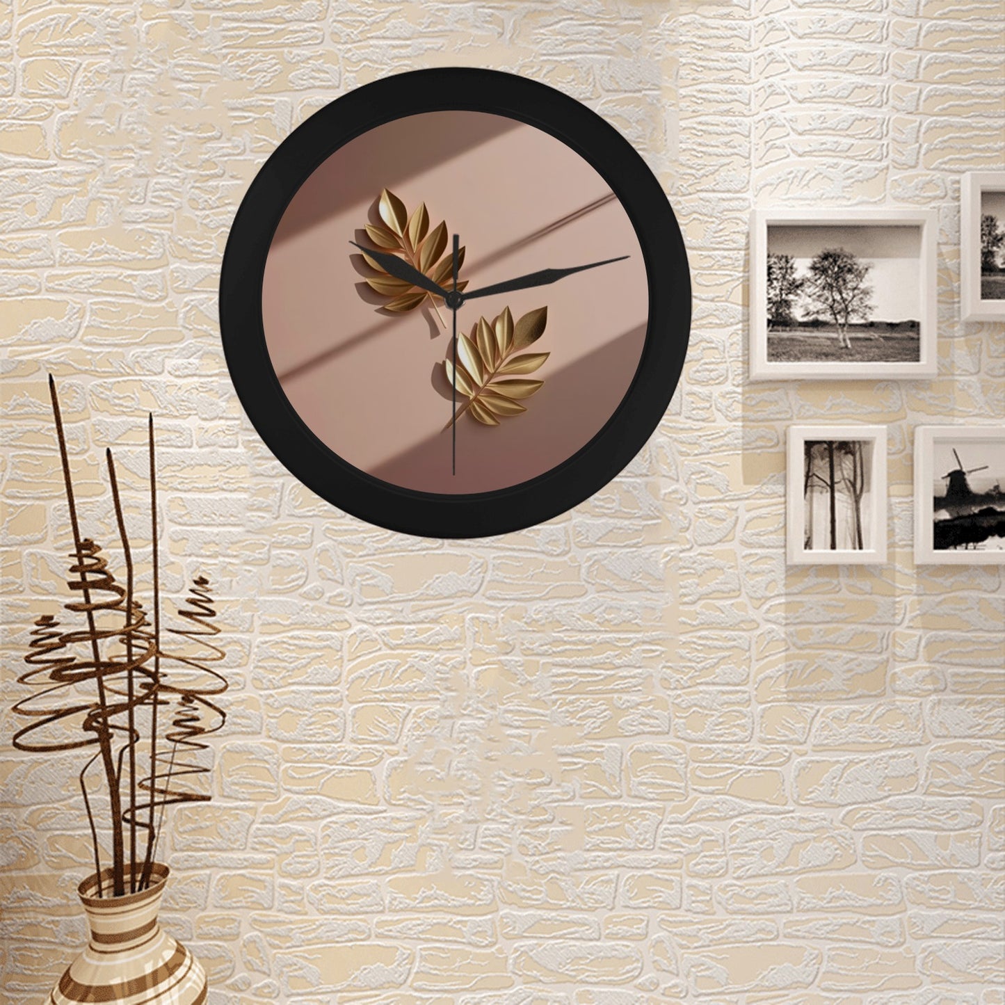 128 (2) Black Plastic Wall Clock