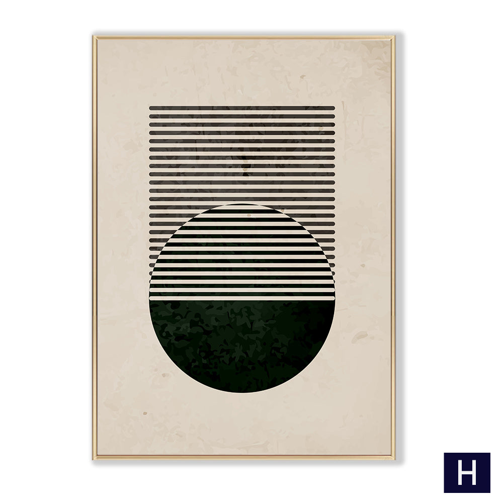 Poster vintage nero astratto, dipinto su tela