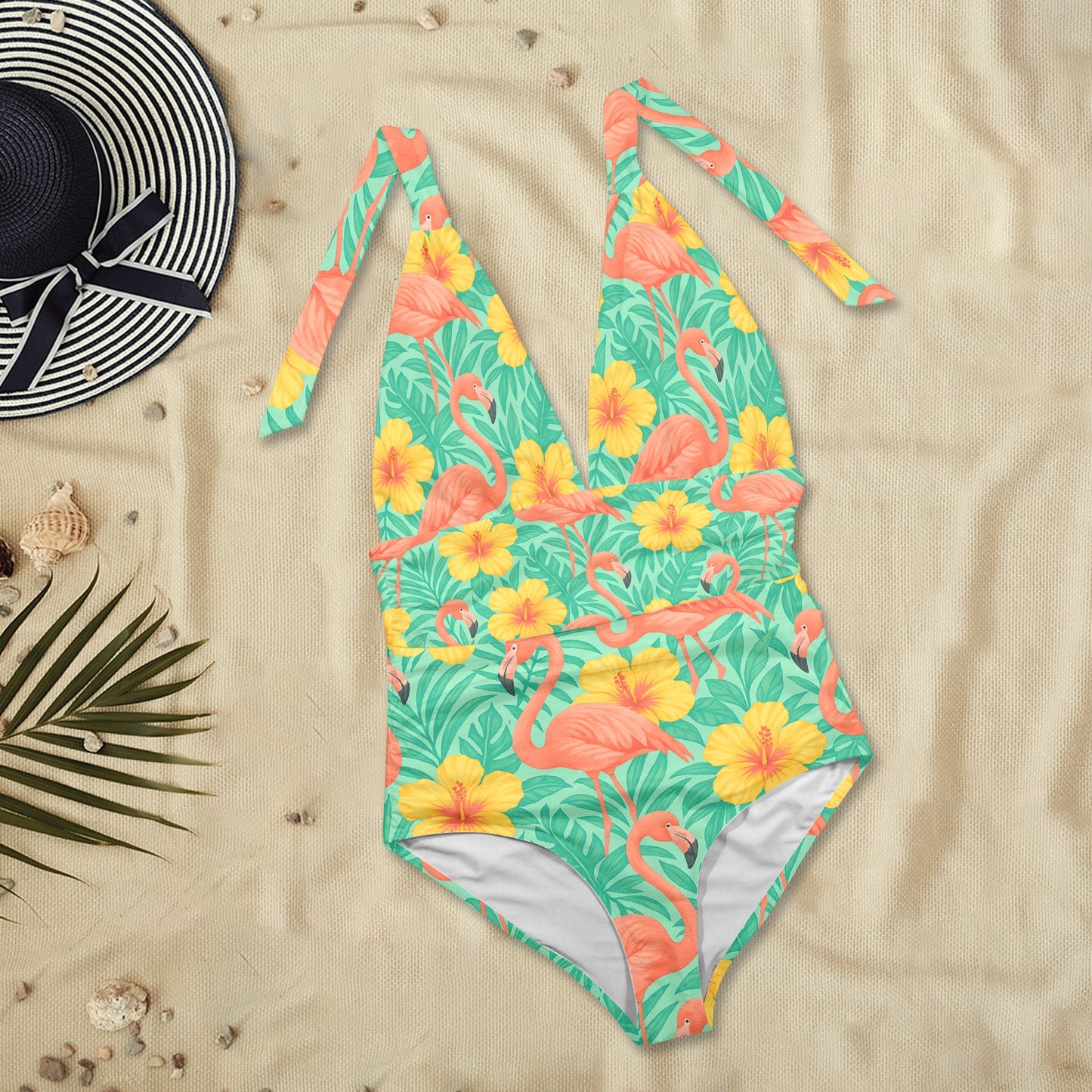 Women's Plunge Halter Backless Swimsuit (Model S51)