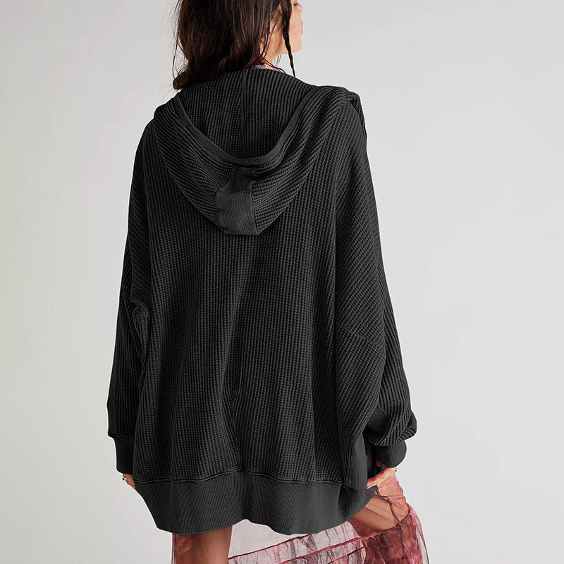 “Ease Line” – Felpa in Maglia Waffle Effetto Comfort