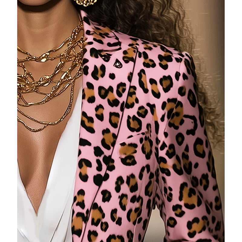 Blazer leopardato rosa
