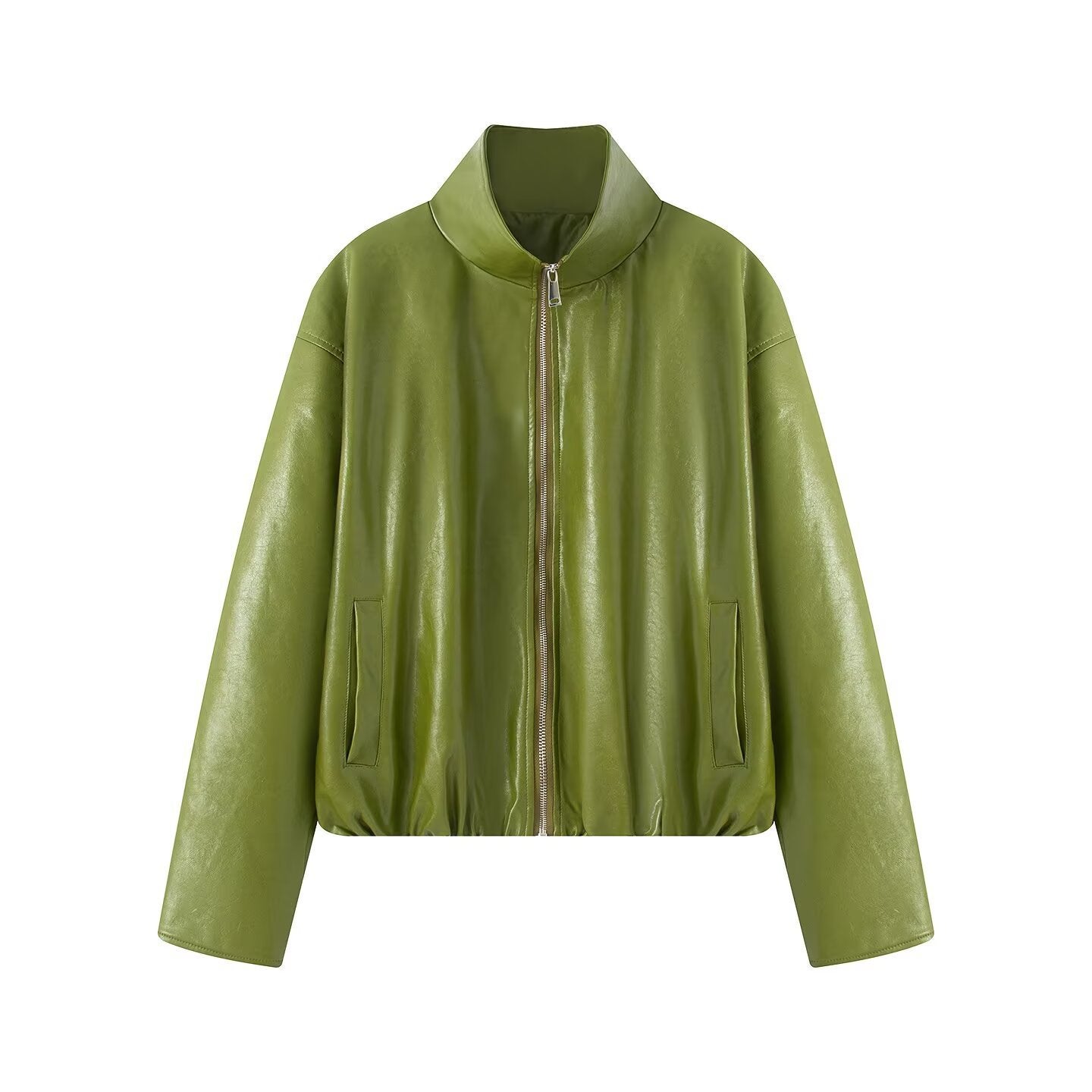 Giacca in pelle PU, retrò senza spalline