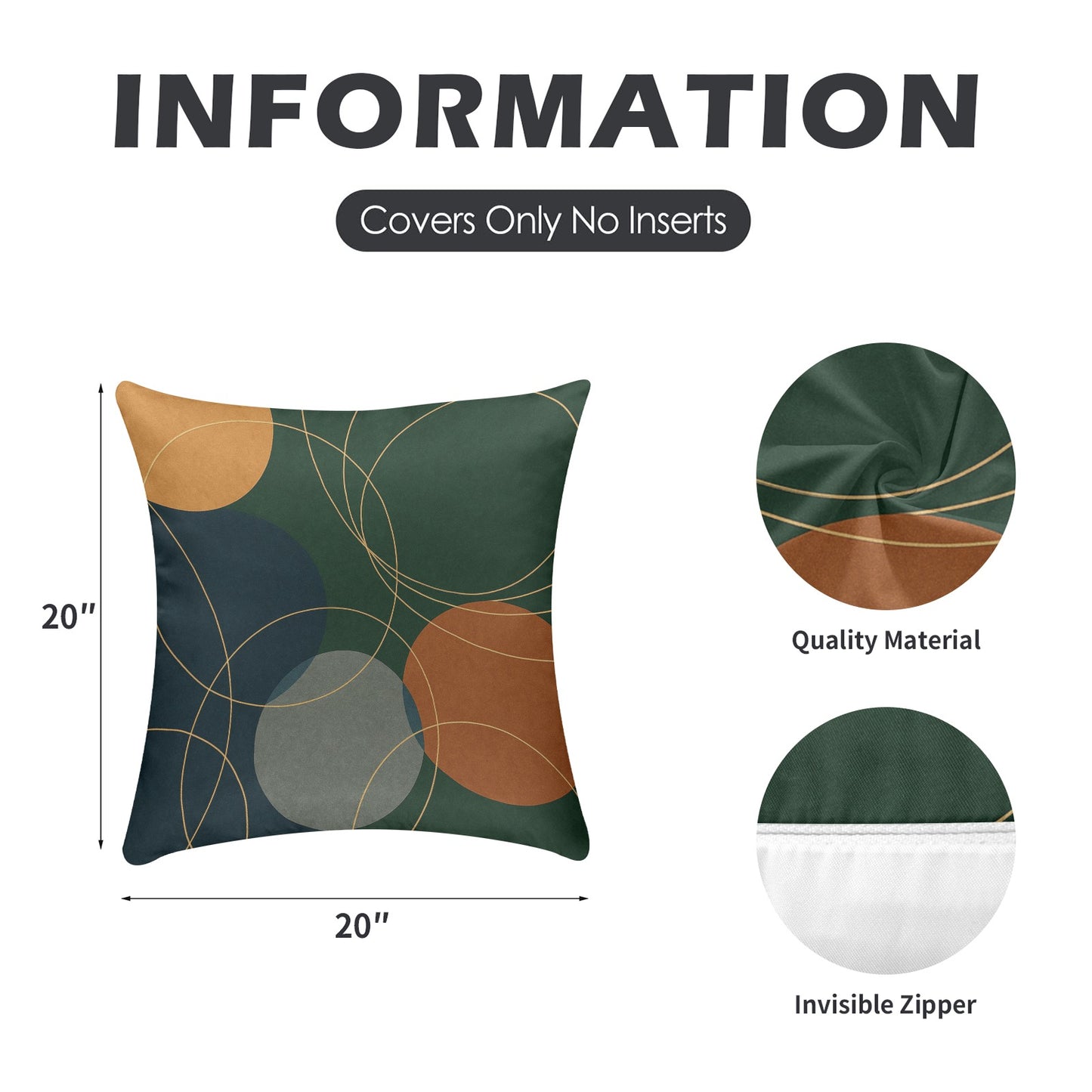 Peach Skin Pillowcase 20"x20" (One Side Printing)(2 Pack)