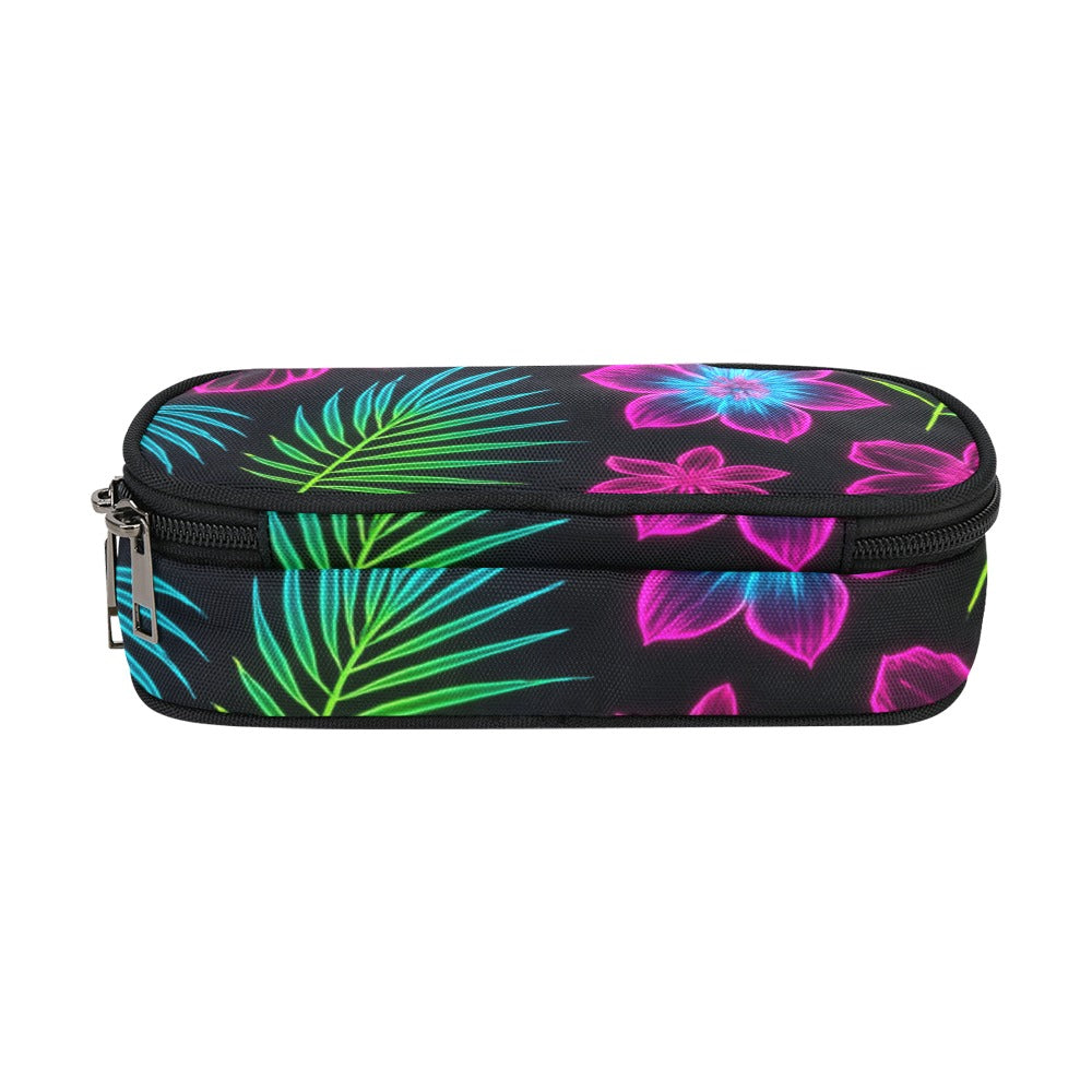 Astuccio portapenne con motivo tropicale neon