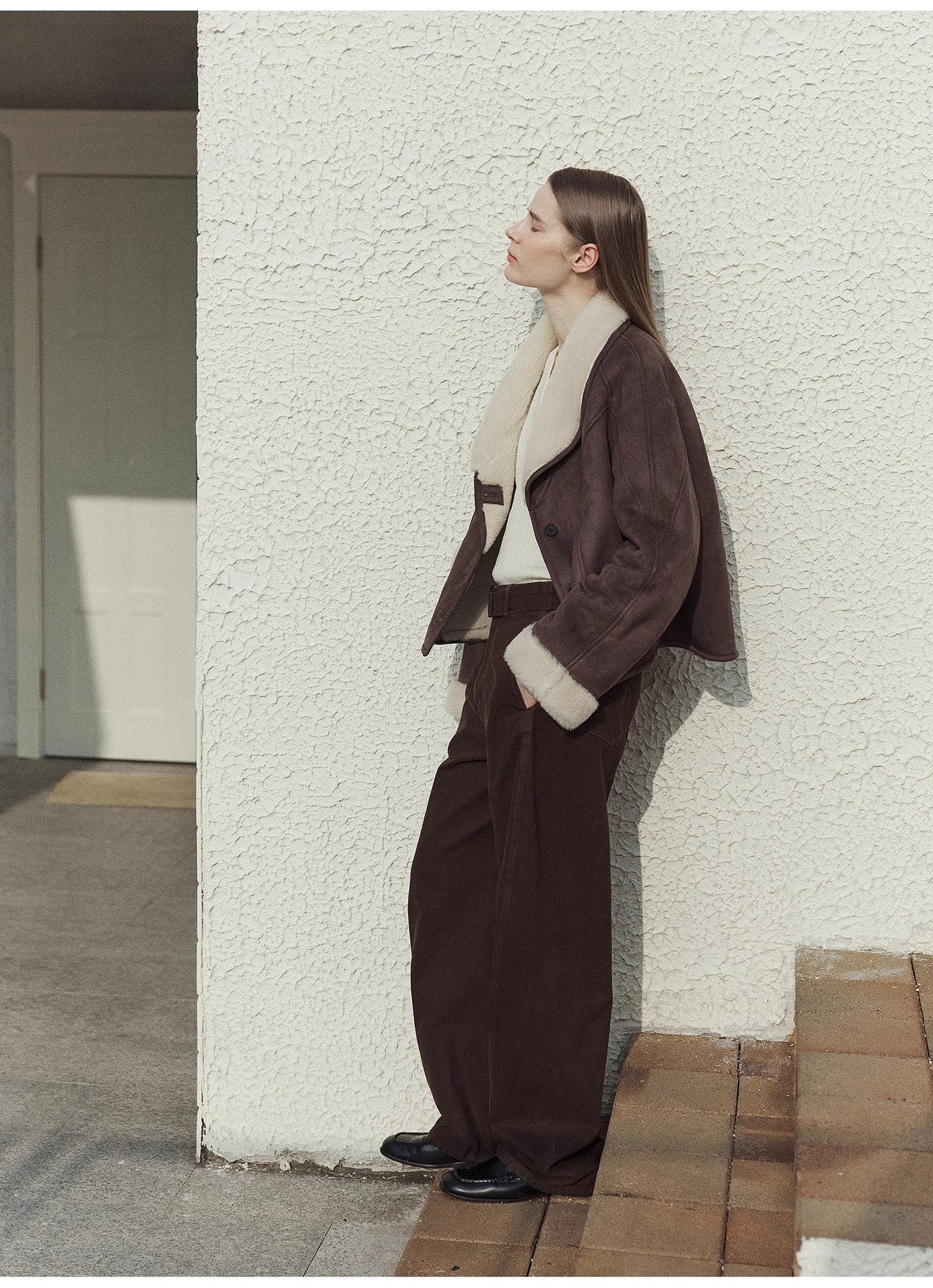 Cappotto corto in pelliccia di lana di alta qualità importato "Pure Era"