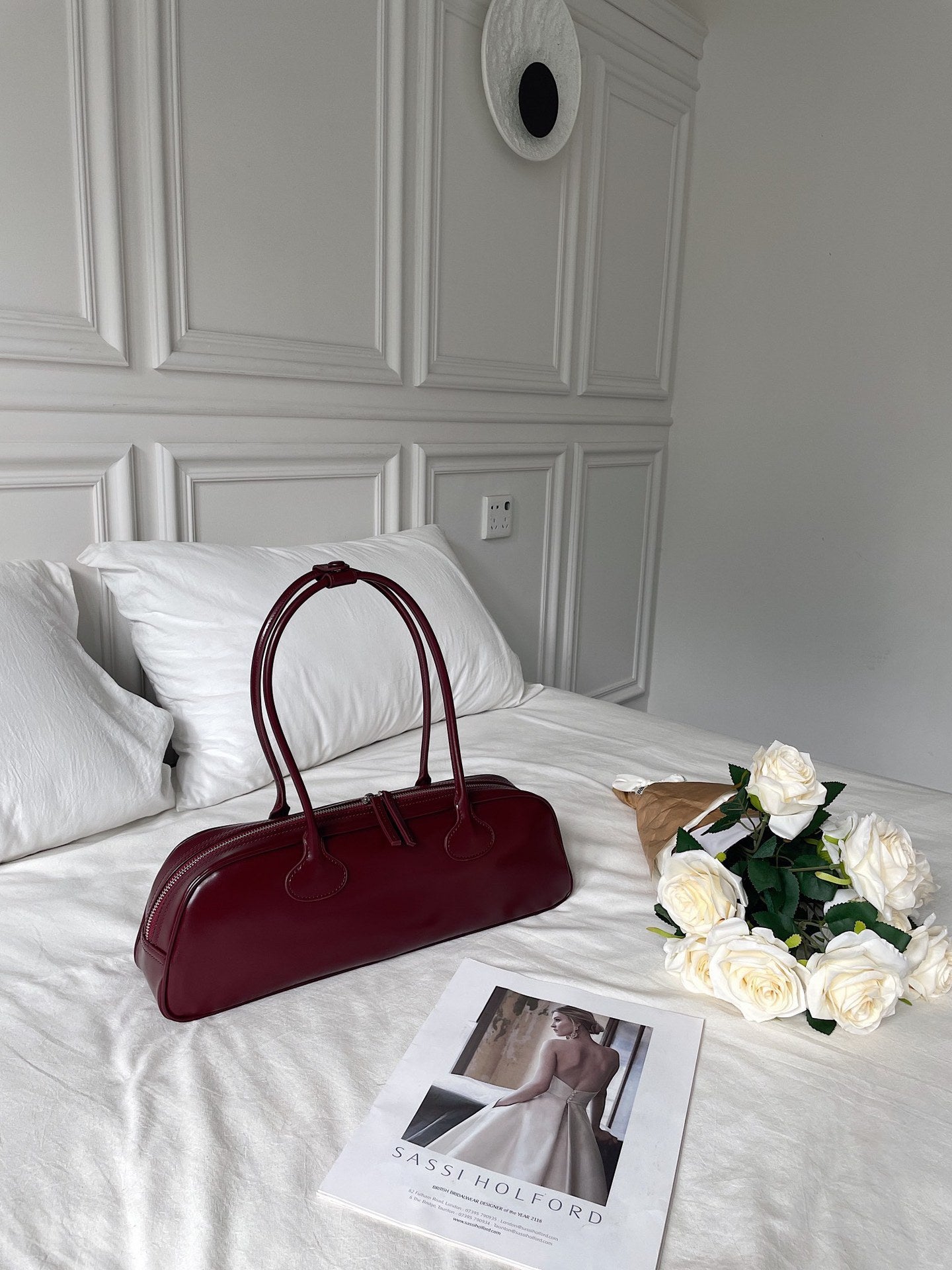 Borsa a tracolla in pelle, in stile coreano