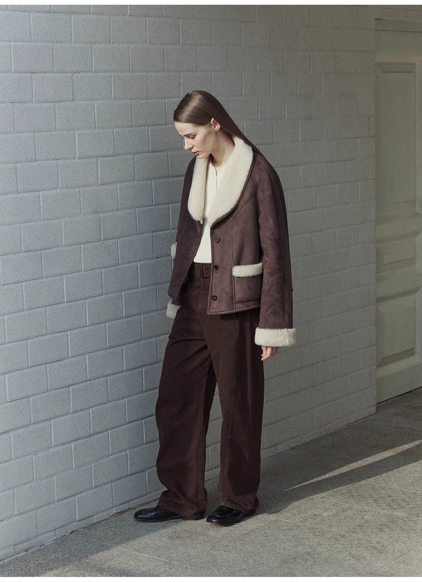 Cappotto corto in pelliccia di lana di alta qualità importato "Pure Era"