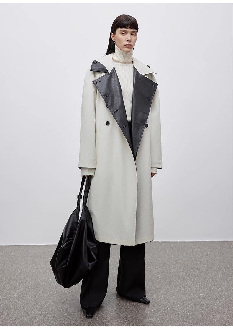 "Moonlight Essence" Maglia aderente con colletto in pile di lana 48S