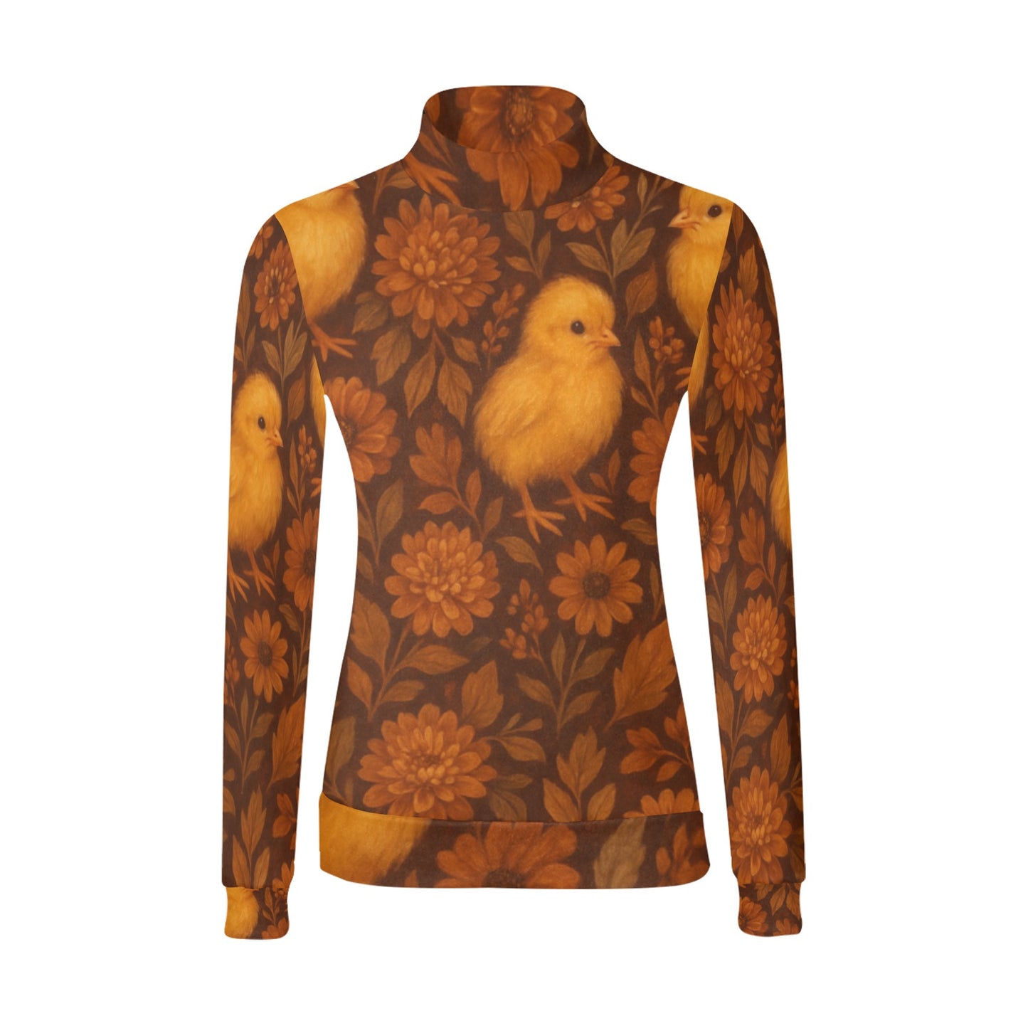 Women's All Over Print Mock Neck Sweater)