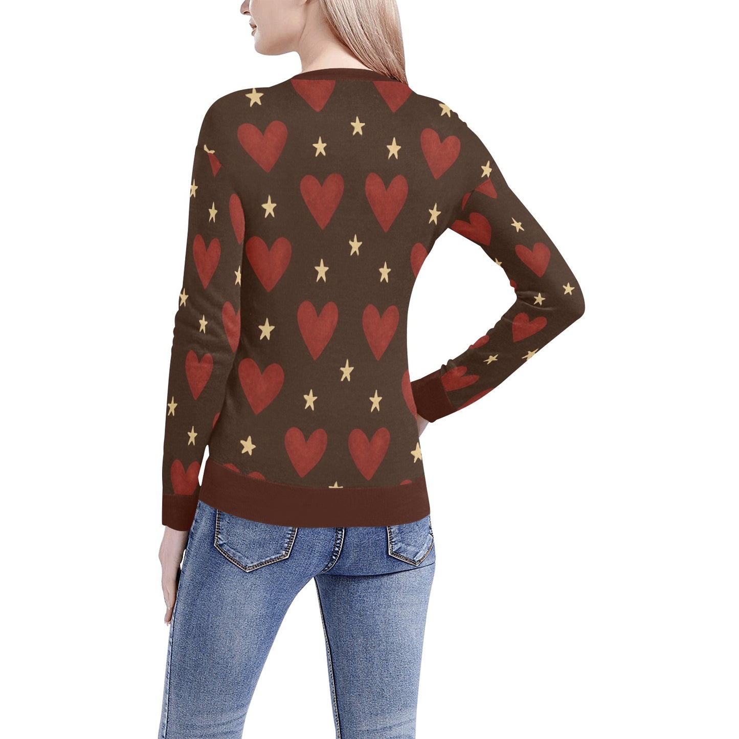 Women's All Over Print V-Neck Sweater(ModelH48)