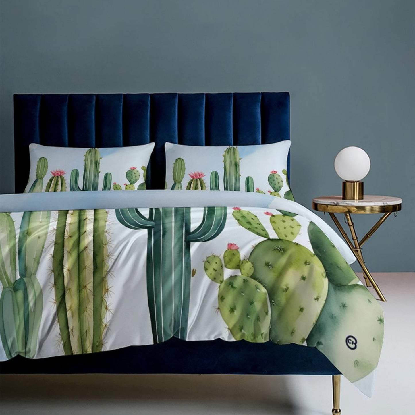 Design 3-Piece Bedding Set (1 Duvet Cover + 2 Pillow Shams) – 90"×90"