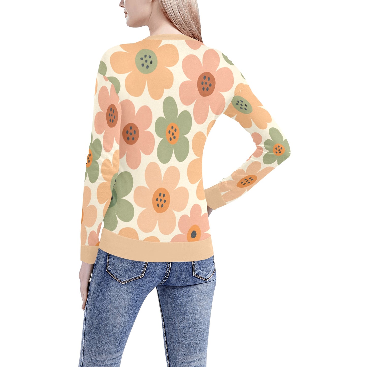 Women's All Over Print V-Neck Sweater