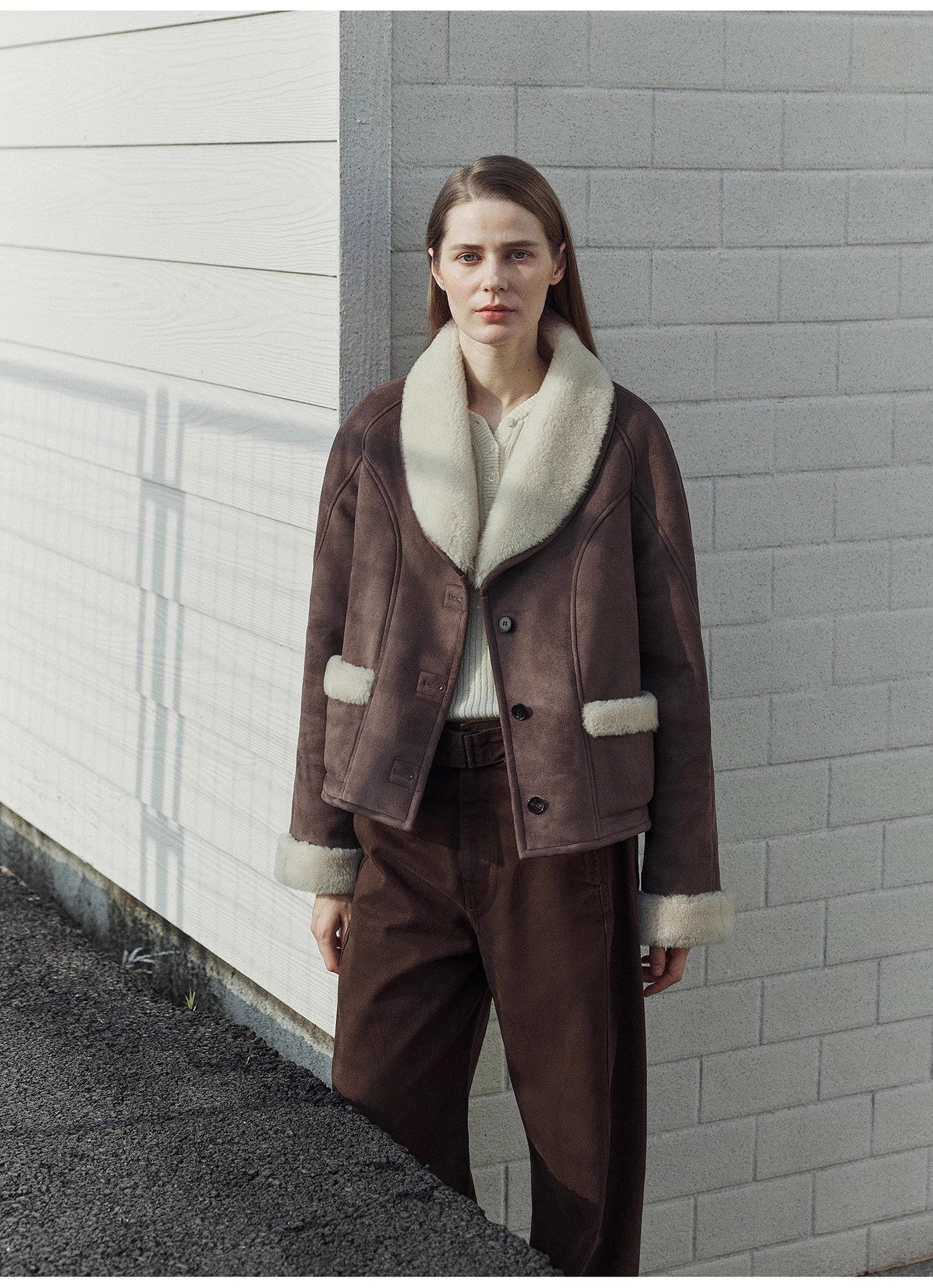 Cappotto corto in pelliccia di lana di alta qualità importato "Pure Era"