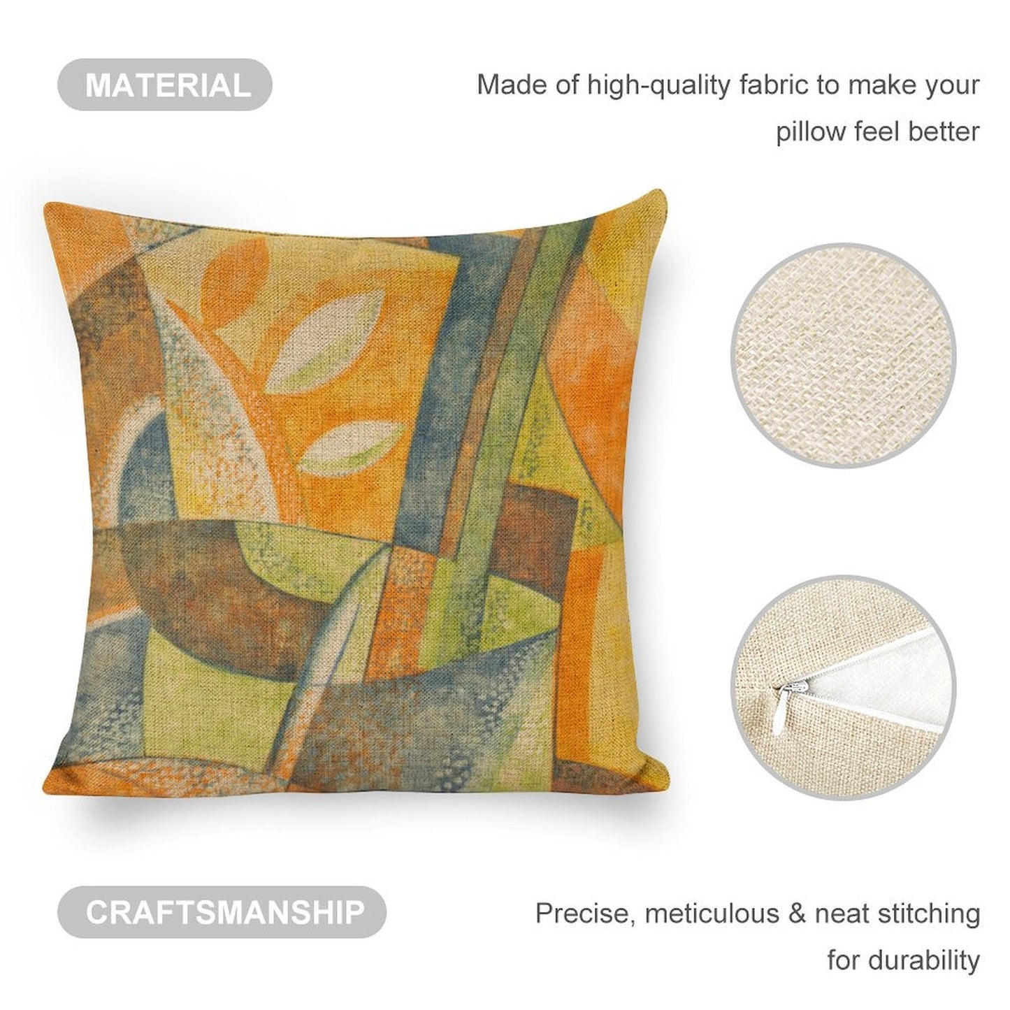 Design Custom Linen Pillow Case 18x18 Inch (Two-Side Printing) (Set of 4)