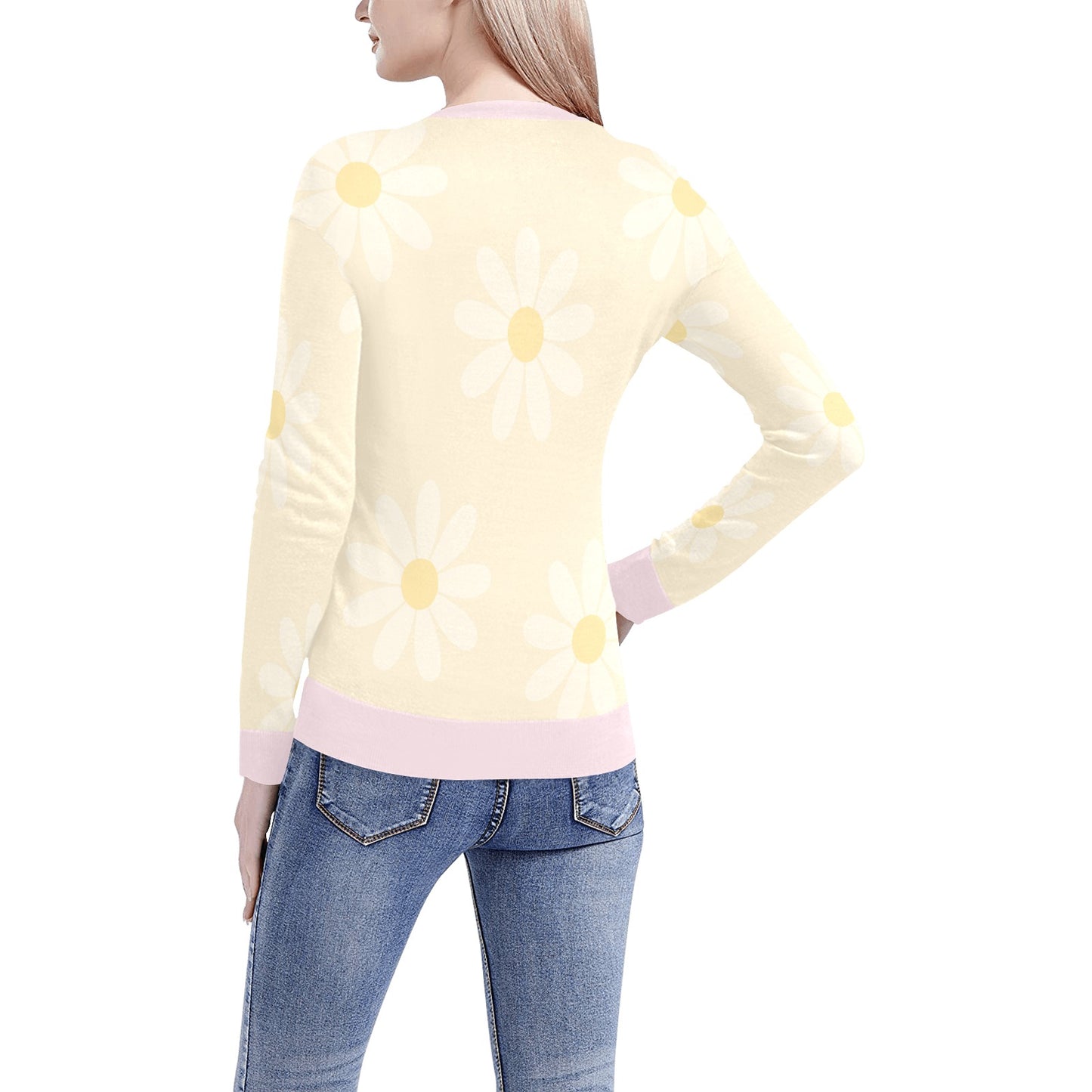Women's All Over Print V-Neck Sweater