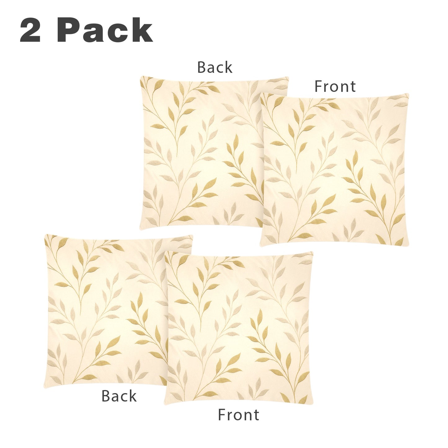 Throw Pillow Cover 18"x 18" (Twin Sides) (Set of 2)
